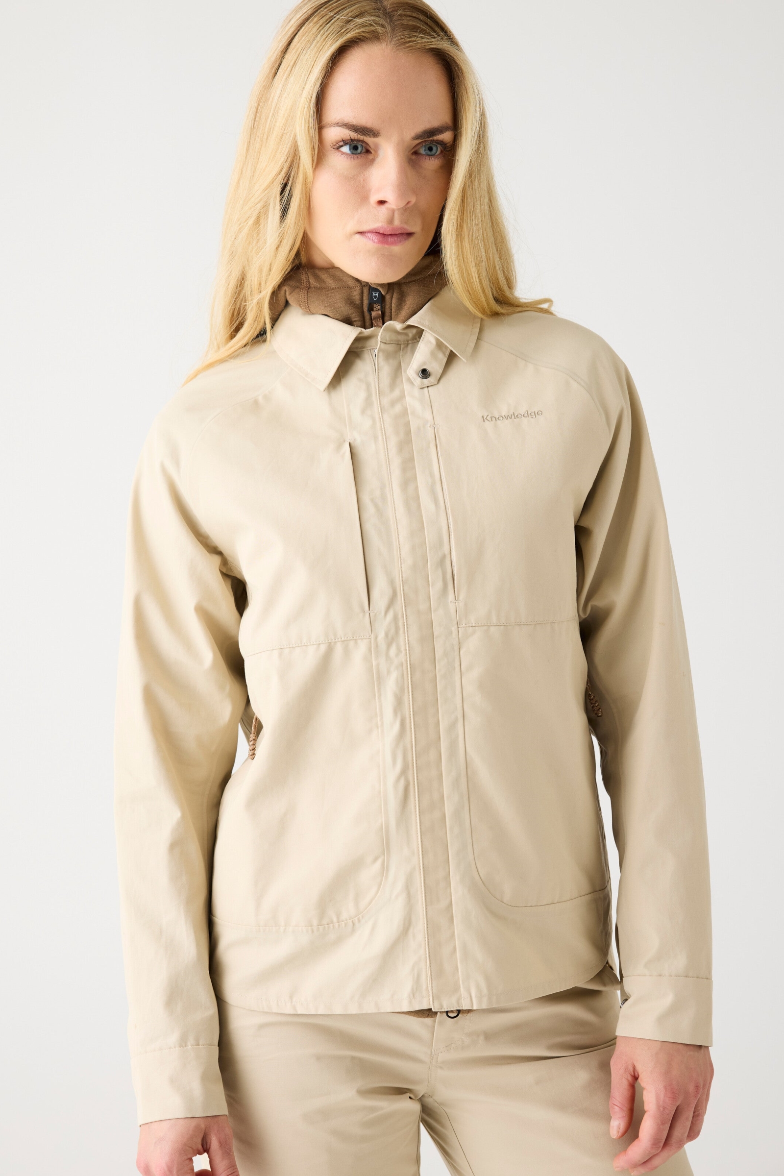 Image of KnowledgeCotton Apparel dames vegan Jacket Vent Canvas 200 Licht Feather Gray