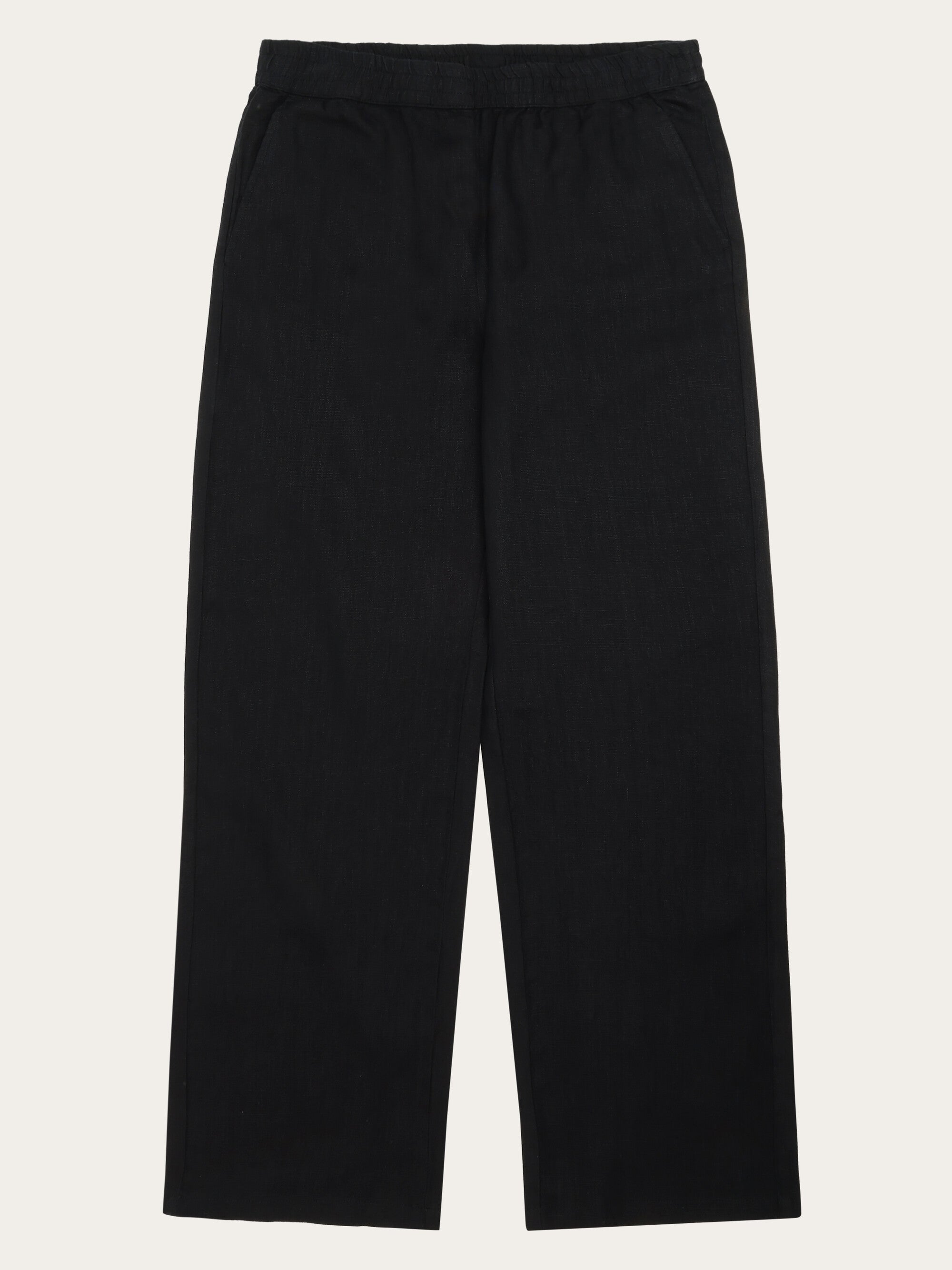 111386 - Damen vegan Hose Posey Weit Leinen Schwarz Jet