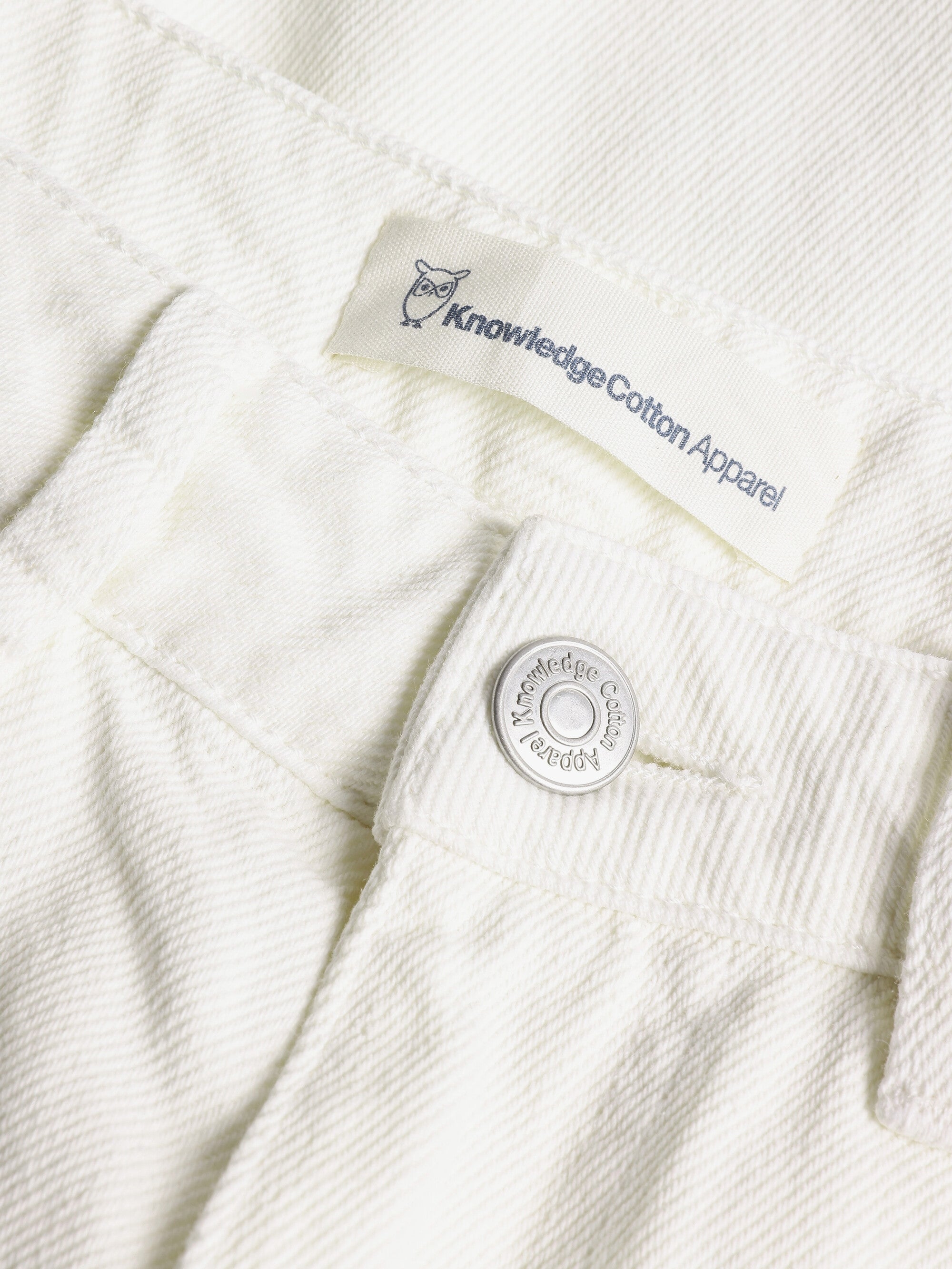 KnowledgeCotton Apparel womens vegan Shorts Gale Straight Twill Egret White