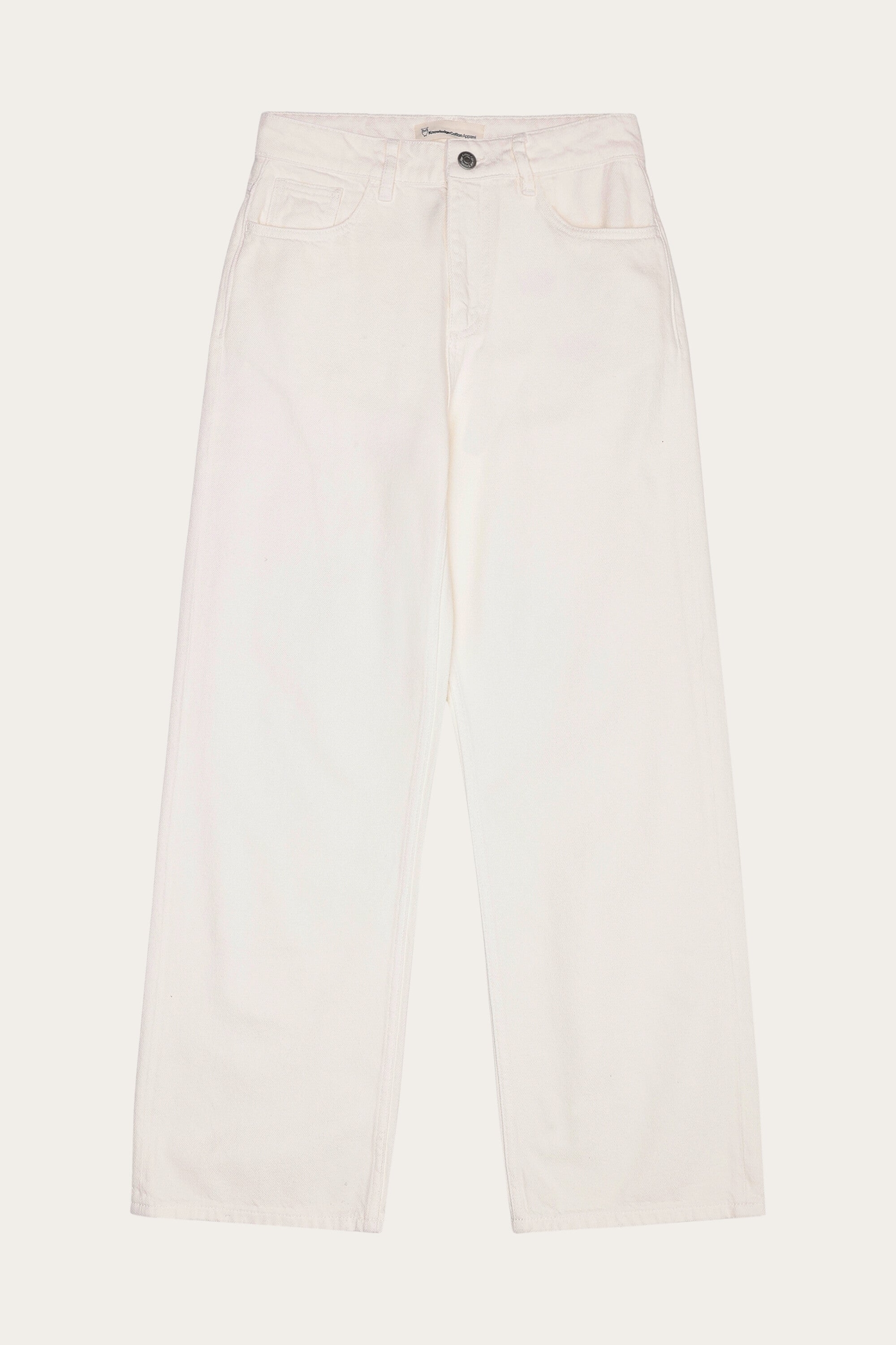 Image of KnowledgeCotton Apparel dames vegan Damesbroek Gale Regular Twill Egret Wit