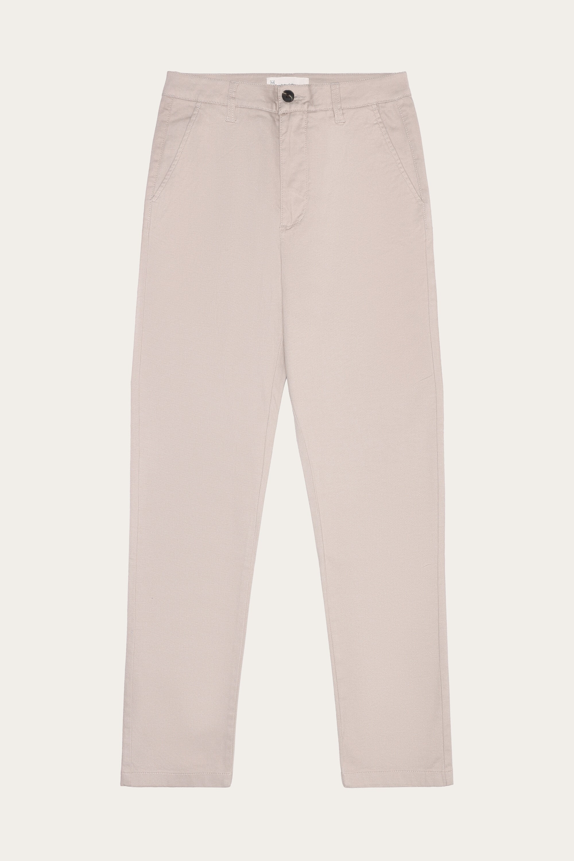 Image of KnowledgeCotton Apparel dames vegan Damesbroek Iris Slim PiquÃ© Lichtgrijs