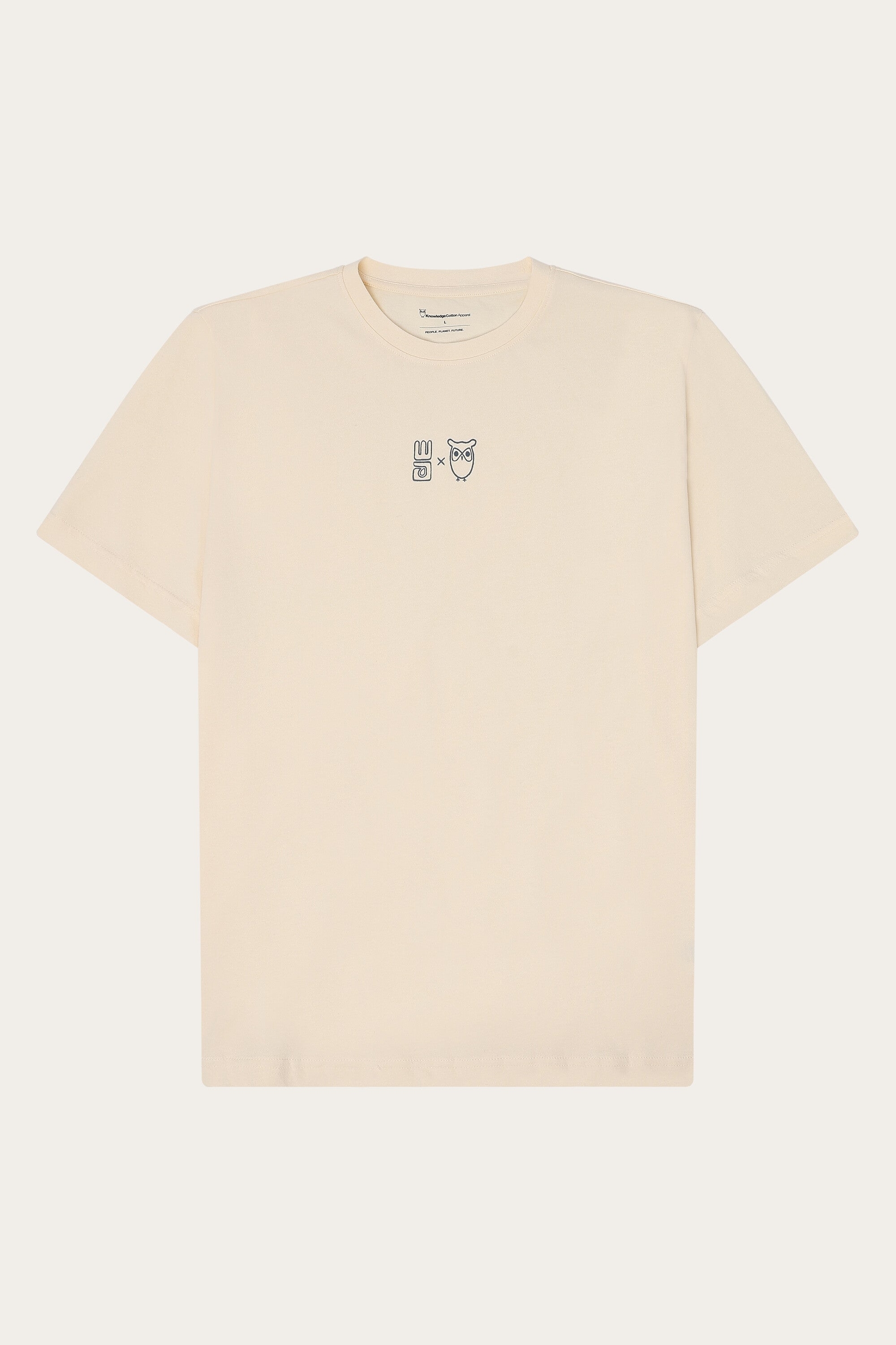 Image of KnowledgeCotton Apparel mannen vegan T-Shirt Voor Heren: Water Is Leven, Witte Zilverreiger