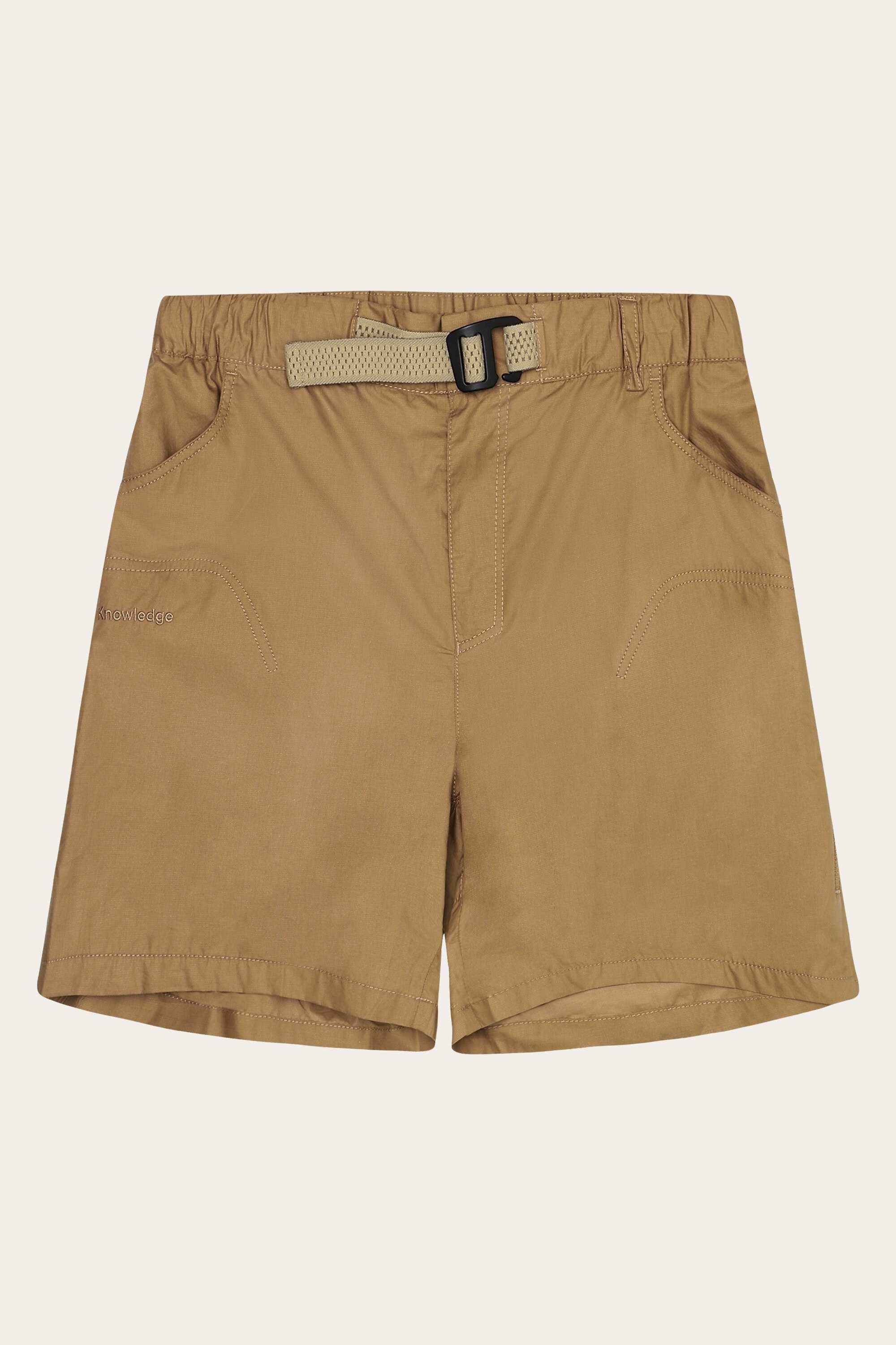 Image of KnowledgeCotton Apparel dames vegan Damesshorts Met Ventilatieopeningen, Ripstop, Maat 90, Tuffe Bruin