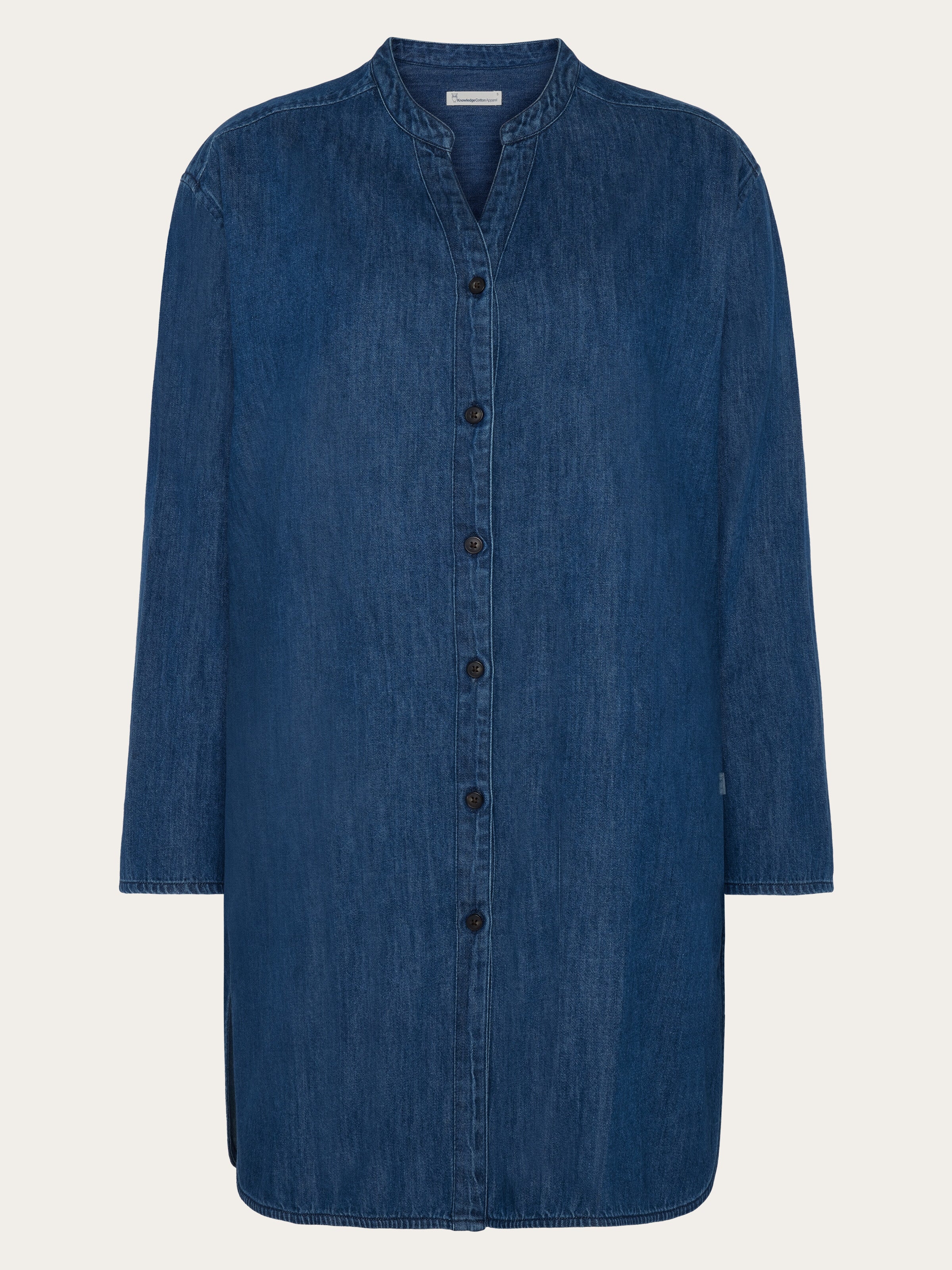 KnowledgeCotton Apparel womens vegan Denim Shirt Dark Blue