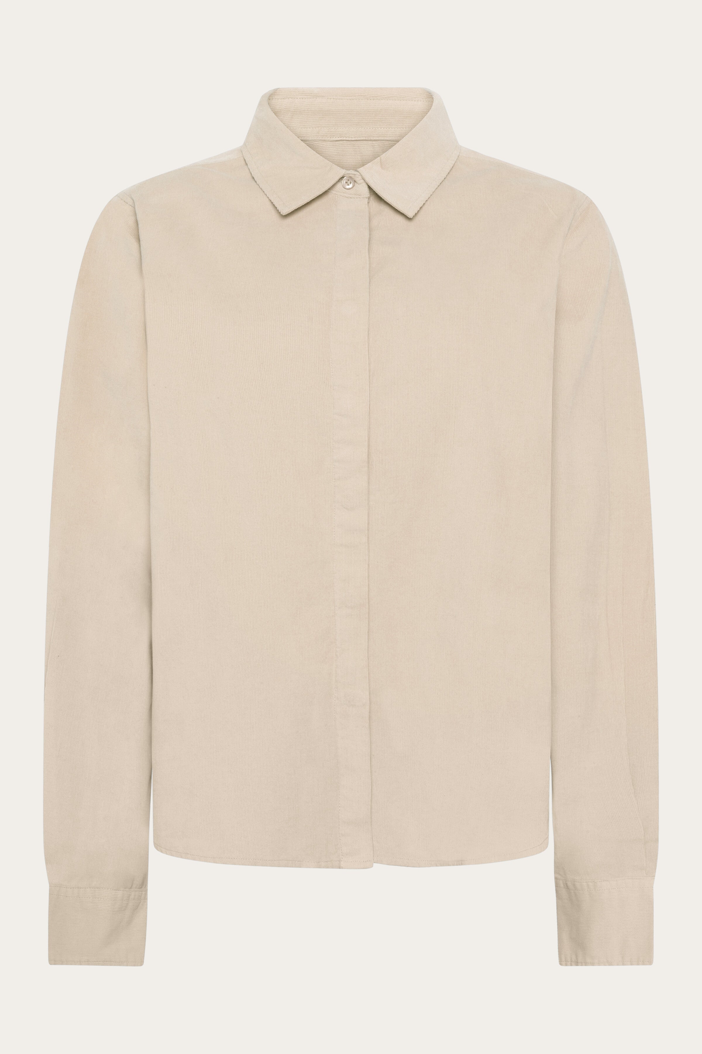 Image of KnowledgeCotton Apparel dames vegan Damesblouse Van Corduroy In Lichtgrijs