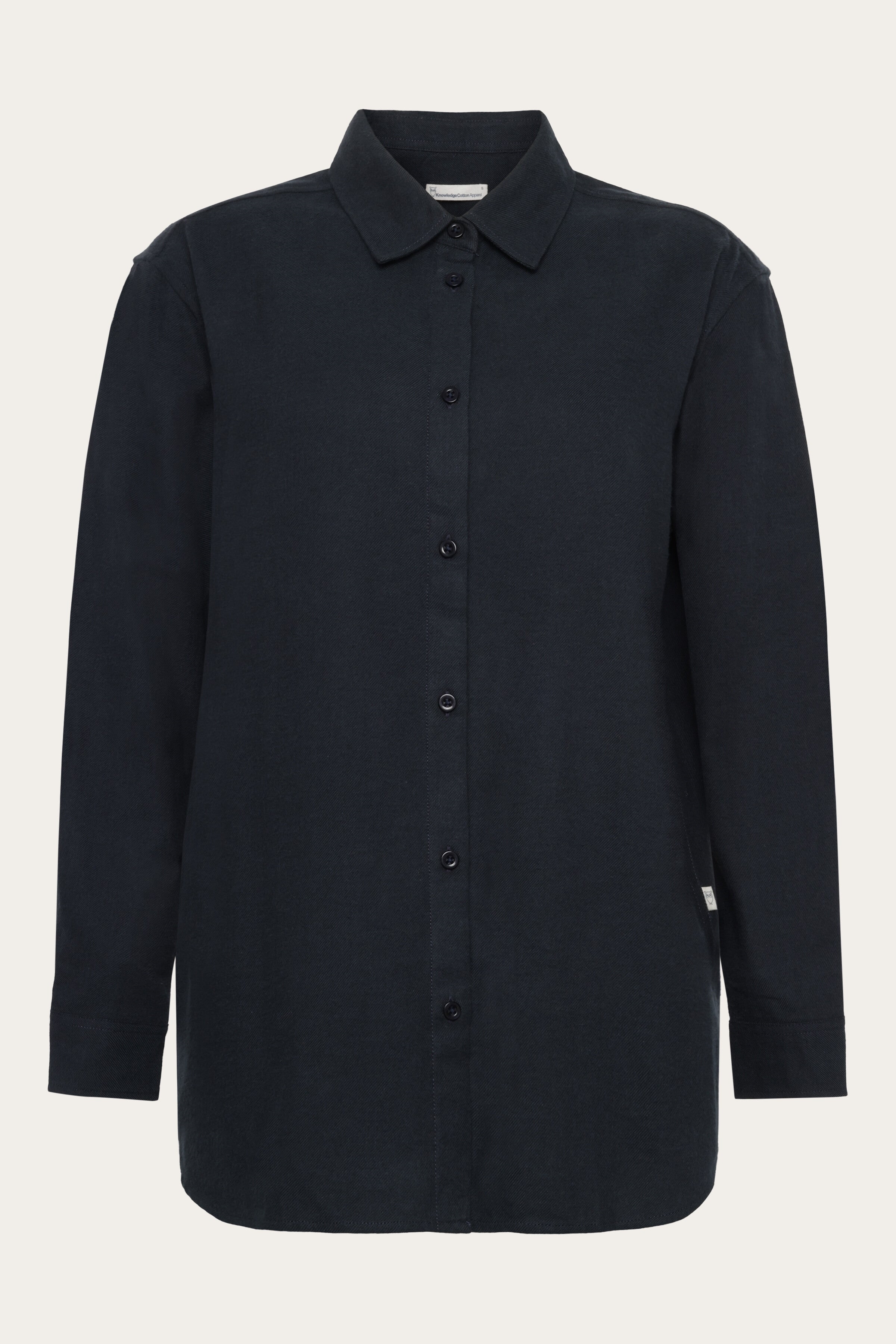 Image of KnowledgeCotton Apparel dames vegan Damesblouse Van Flanel, Total Eclipse Navy