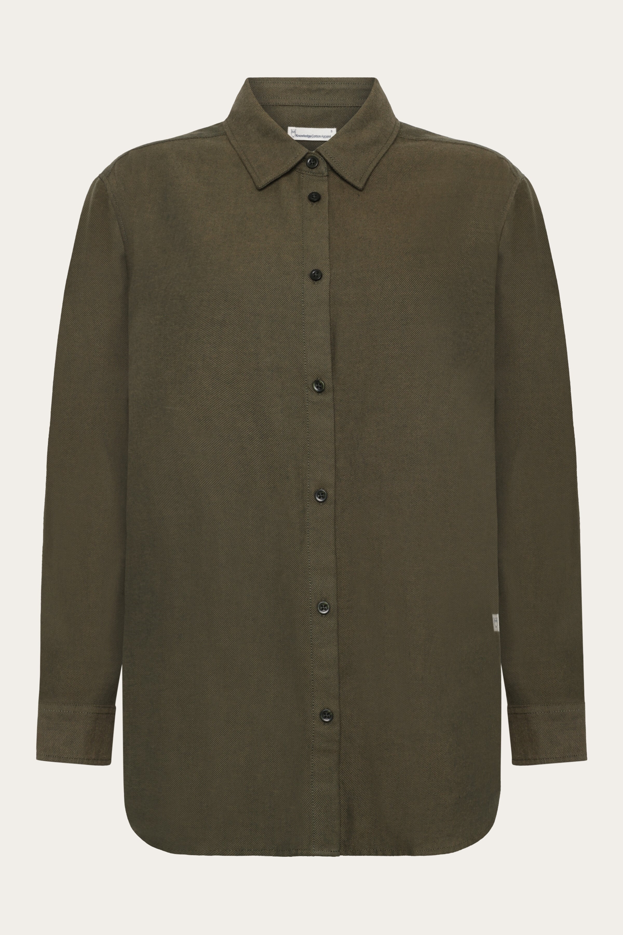 Image of KnowledgeCotton Apparel dames vegan Damesblouse Van Flanel, Bosnachtgroen