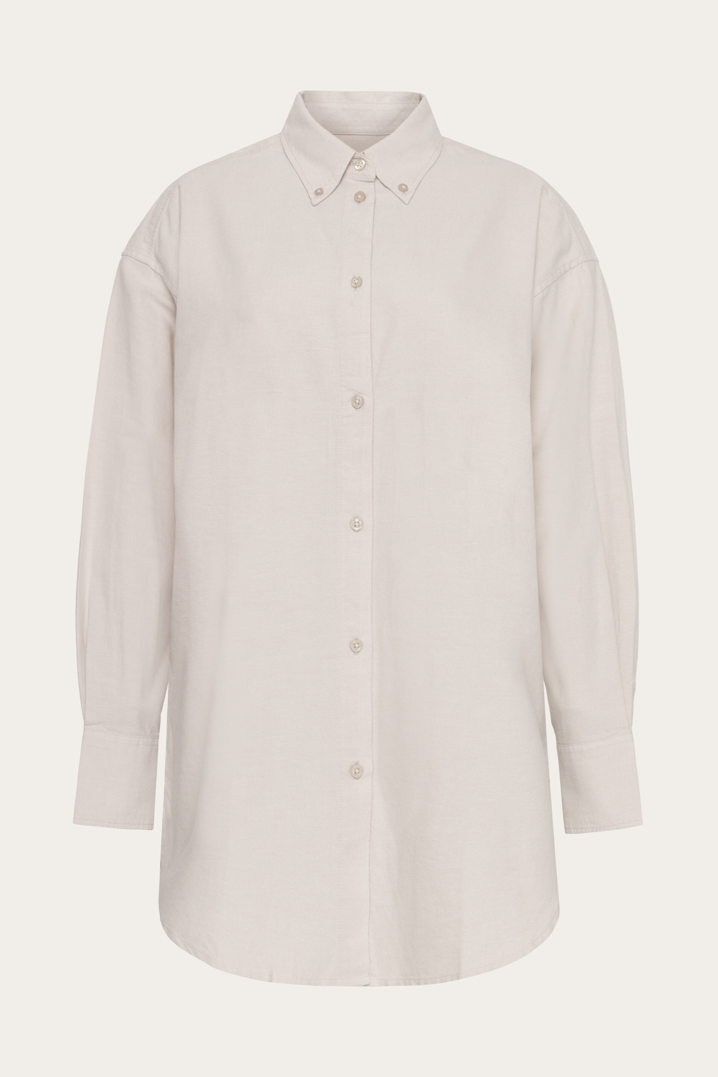 Image of KnowledgeCotton Apparel dames vegan Flanellen Overhemd, Relaxed Model, Lichtgrijs