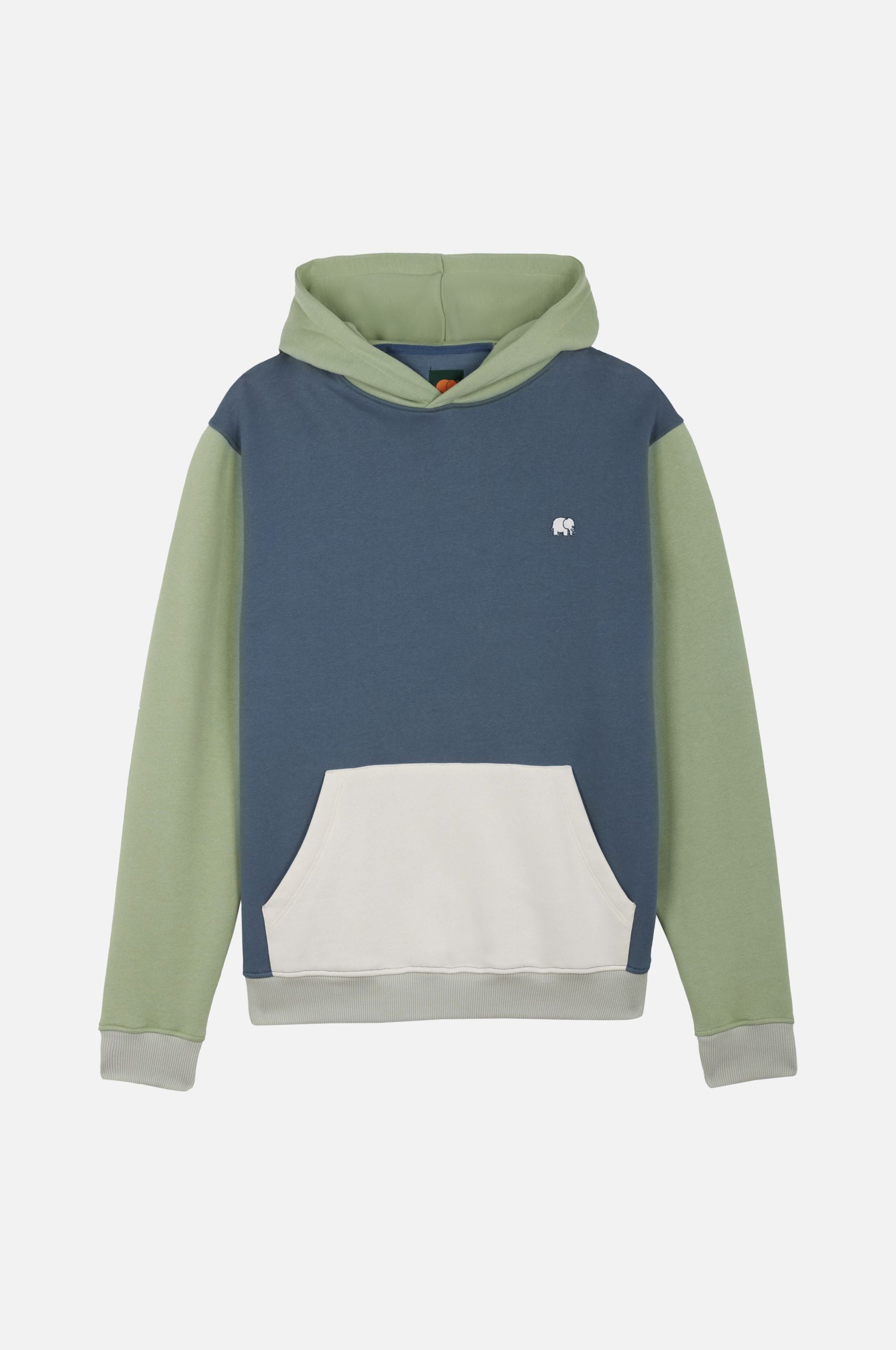 111454 - Herren vegan Hoodie Color Block Deep Spruce Green