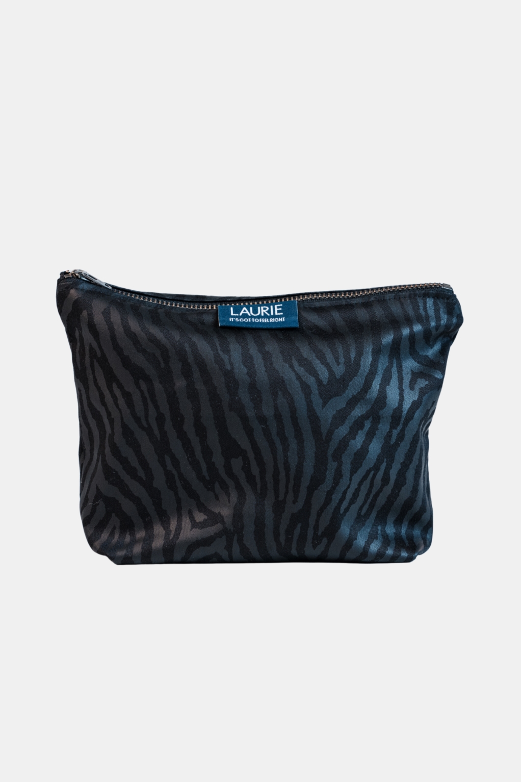 LAURIE womens vegan Toiletry Bag Zebra Print Black