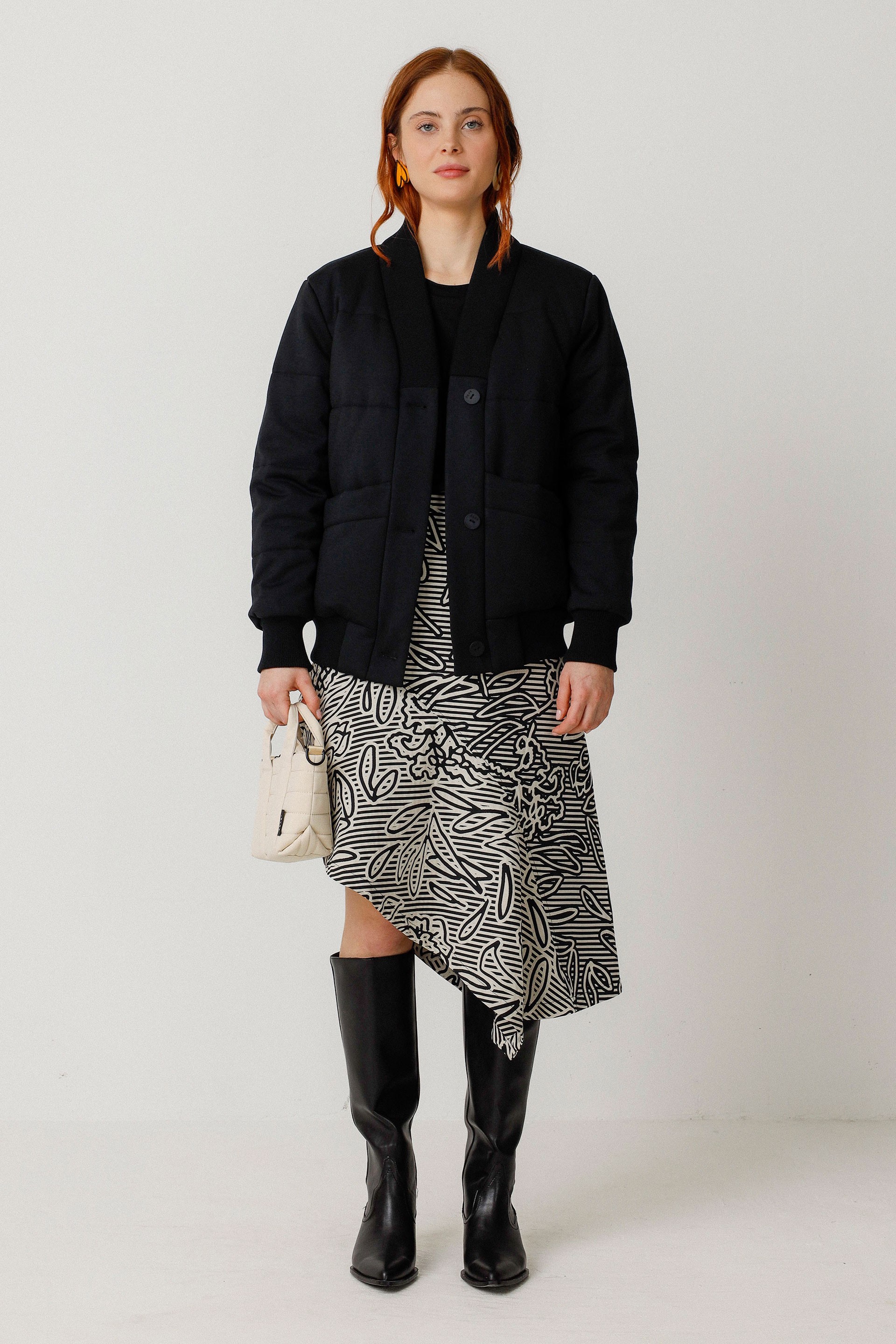 SKFK womens vegan Skirt Nethe Black/White