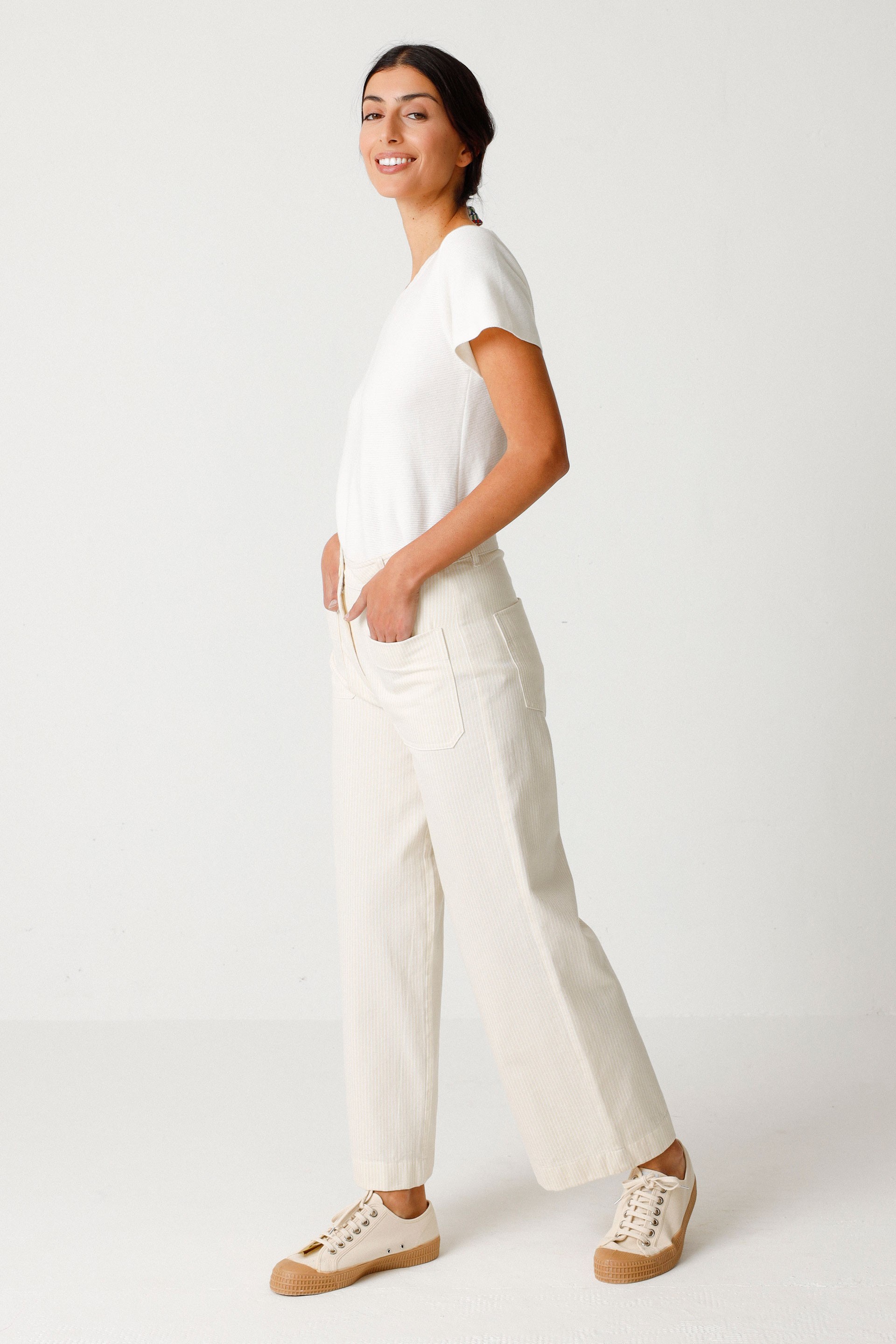 SKFK womens vegan Pants Ohiane White