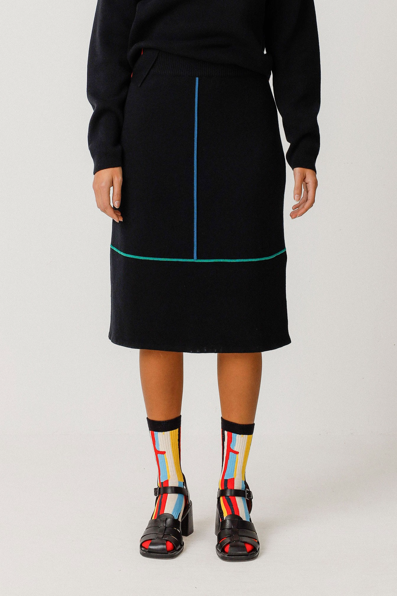 Image of SKFK dames vegan Gebreide Rok Alda Zwart