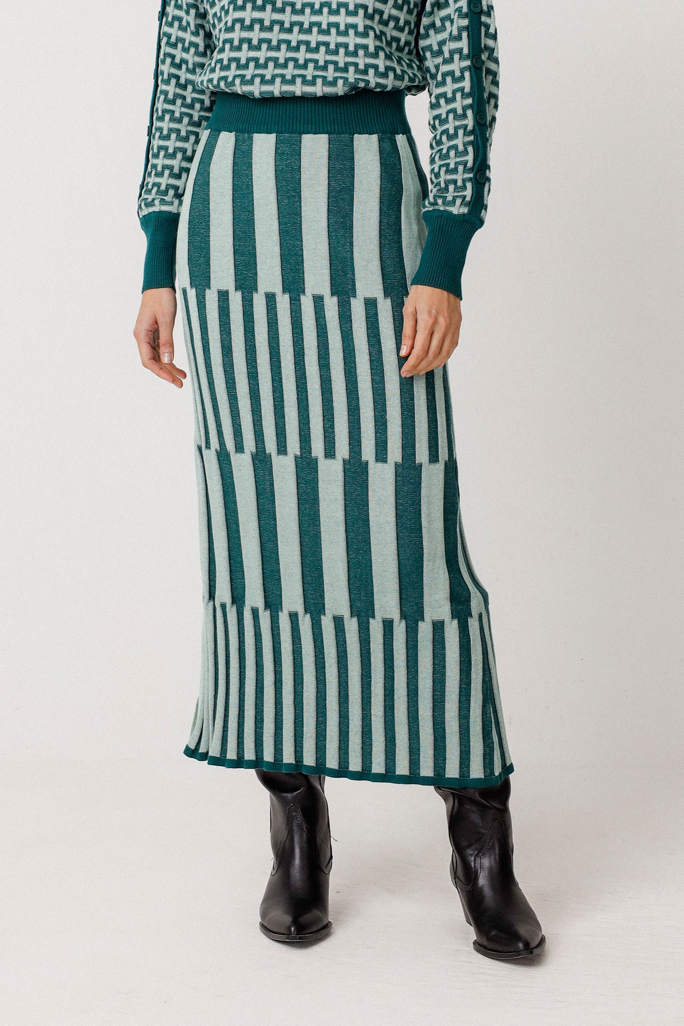 Image of SKFK dames vegan Gebreide Rok Apala Groen