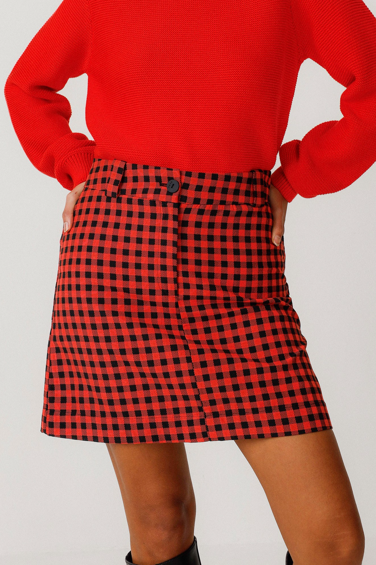 Image of SKFK dames vegan Rok Bake Rood/Zwart