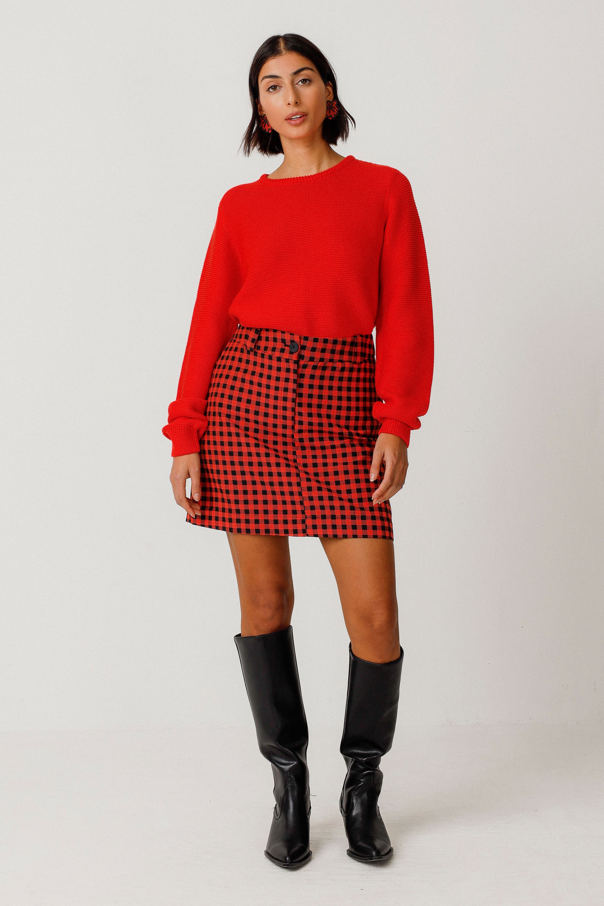 SKFK womens vegan Skirt Bake Red/Black