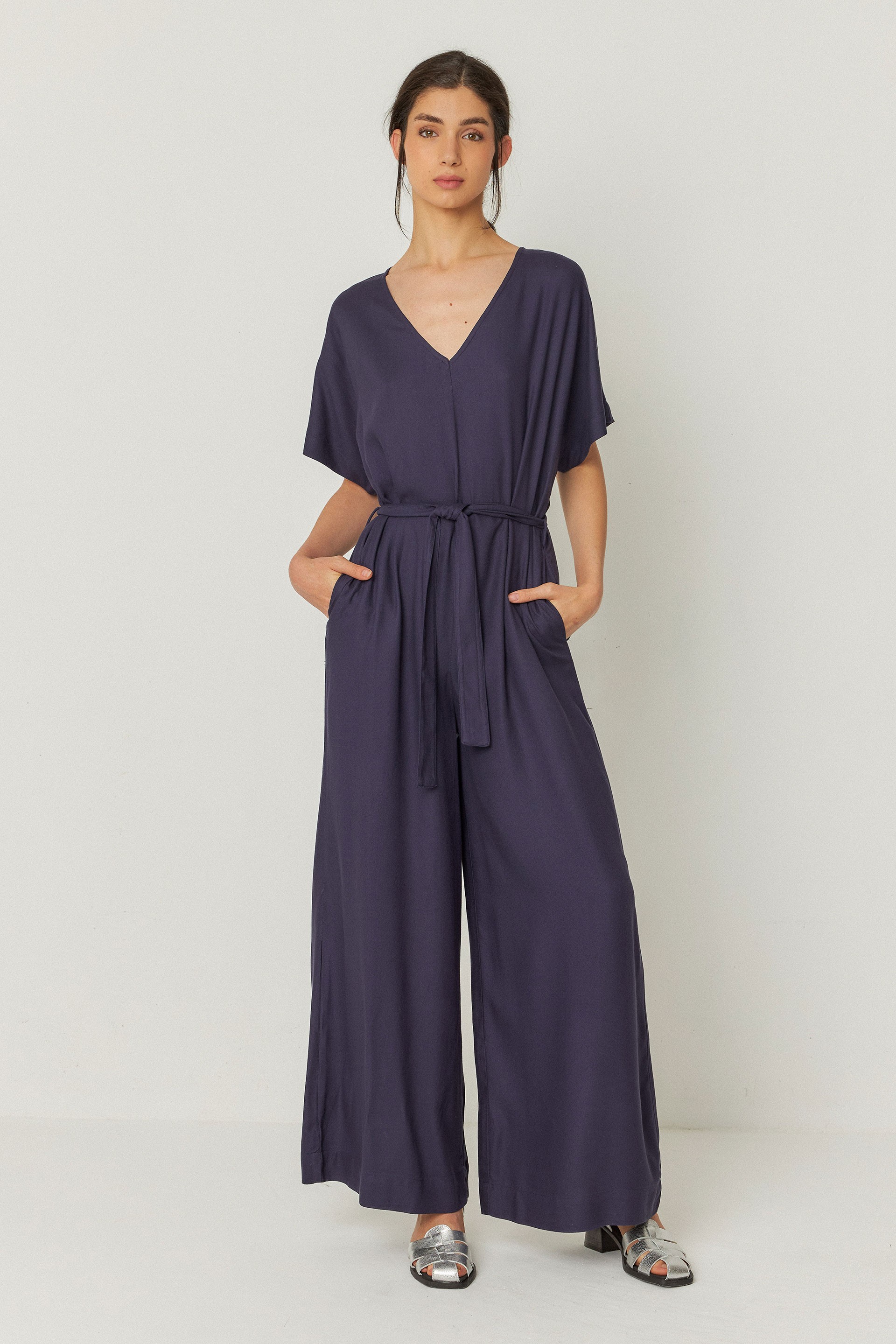 SKFK Damen vegan Jumpsuit Kaie Marineblau