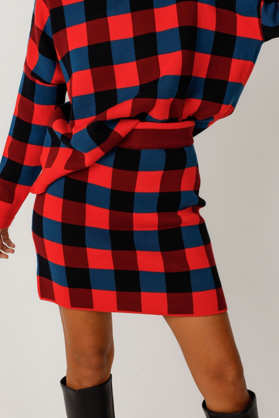 Image of SKFK dames vegan Rok Karia Rood/Zwart