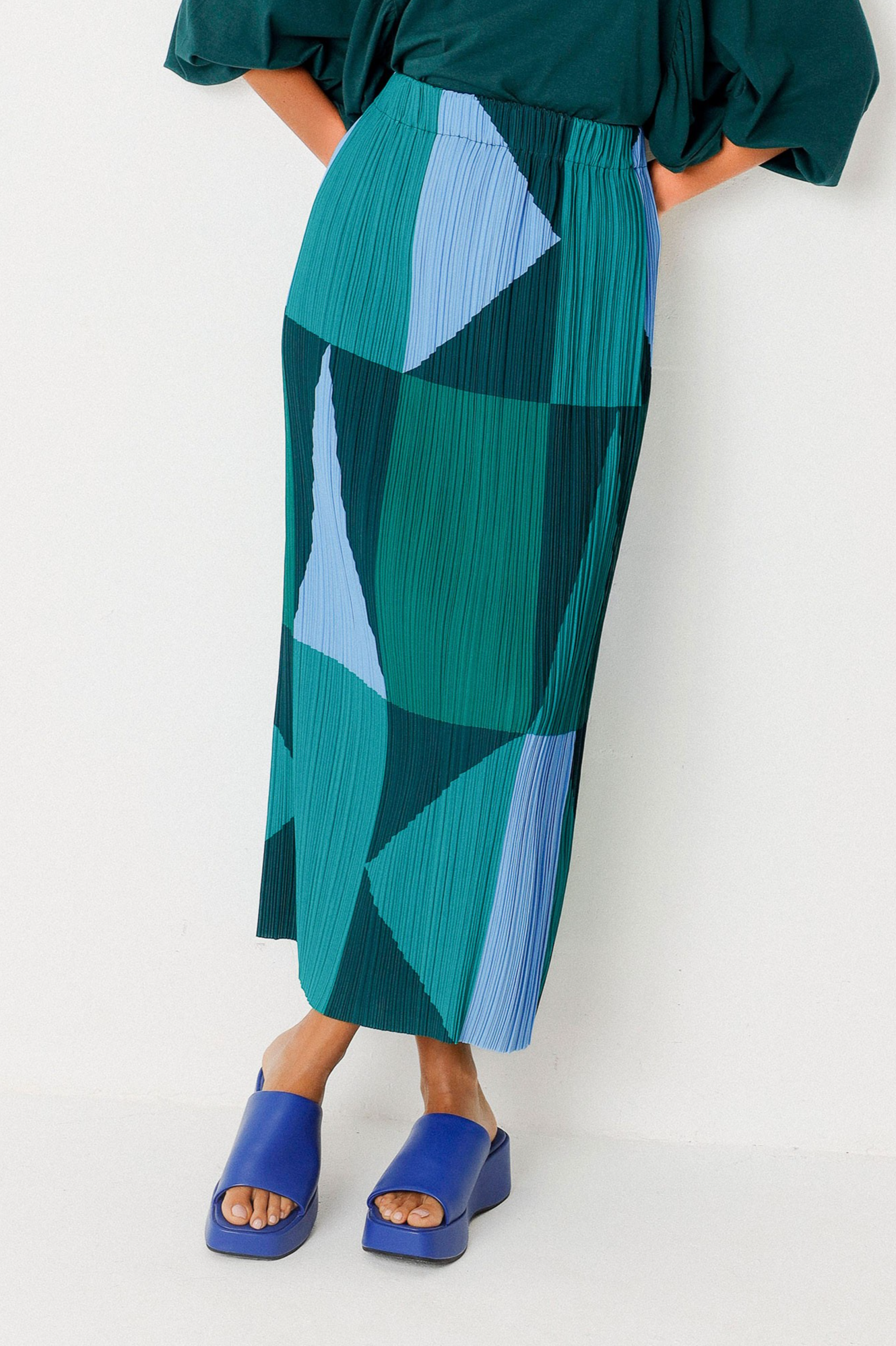 Image of SKFK dames vegan Rok Sira Meerkleurig Teal