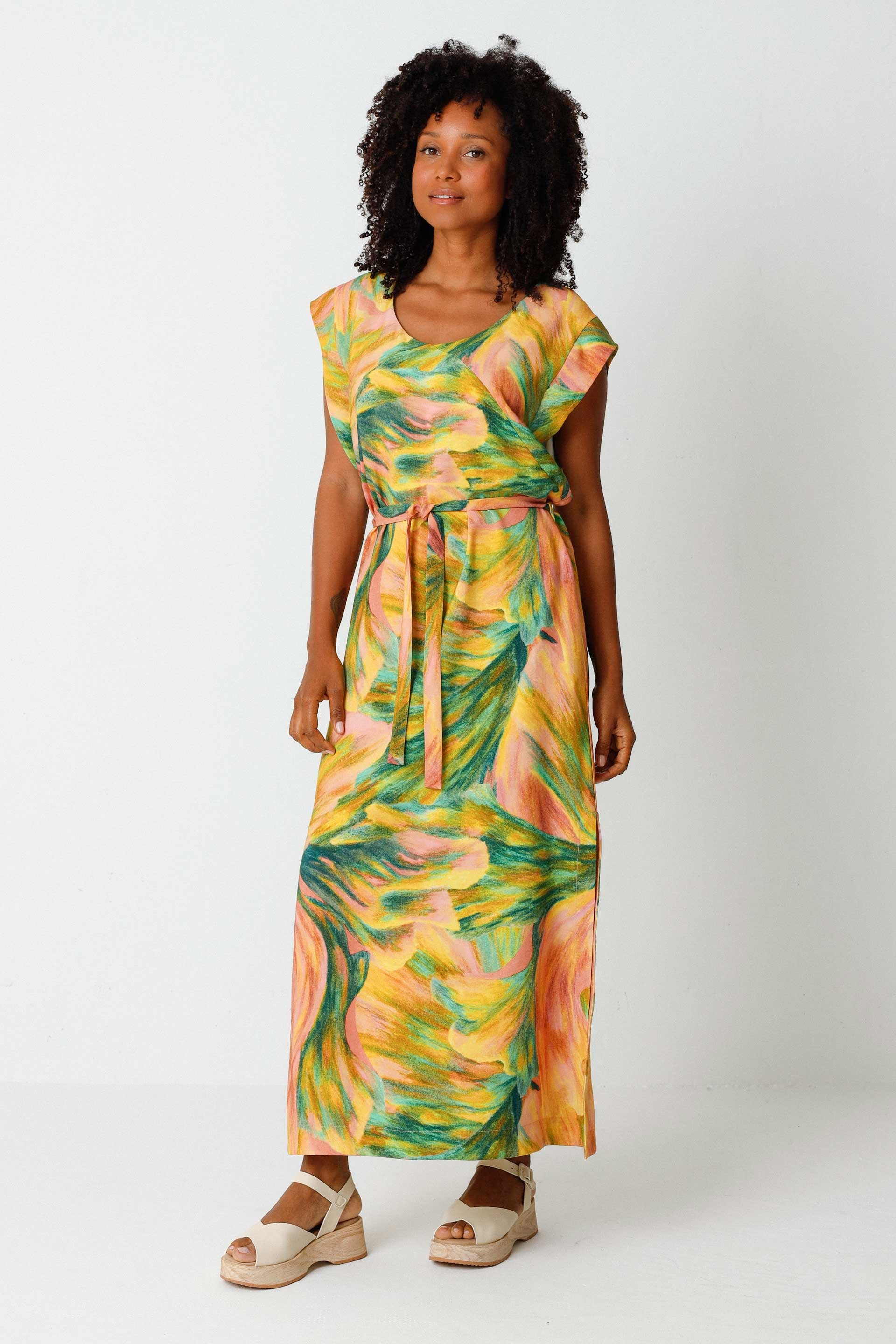SKFK Damen vegan Kleid Tebe Mehrfarbig