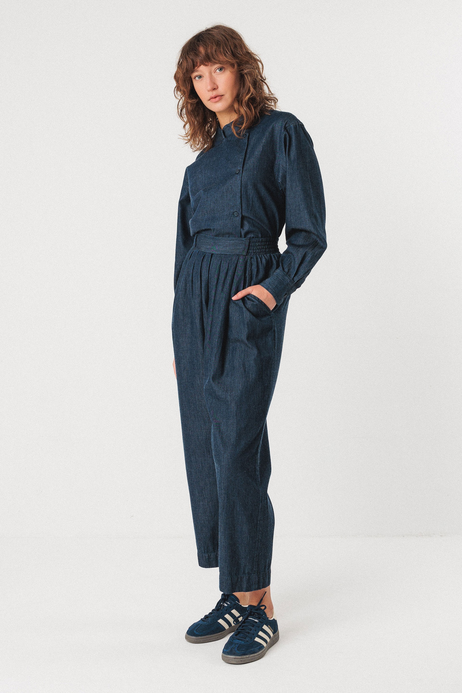 SKFK womens vegan Denim Shirt Lantz Blue