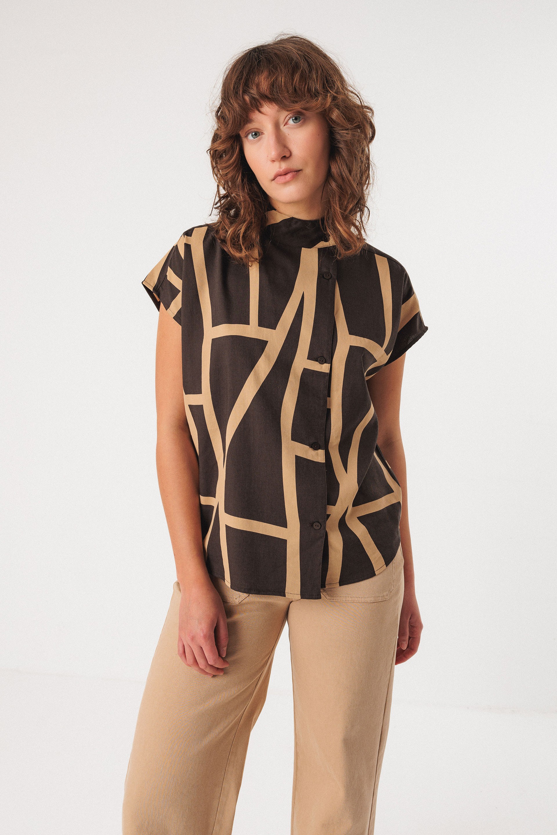 Image of SKFK dames vegan Shirt Zihara Brown