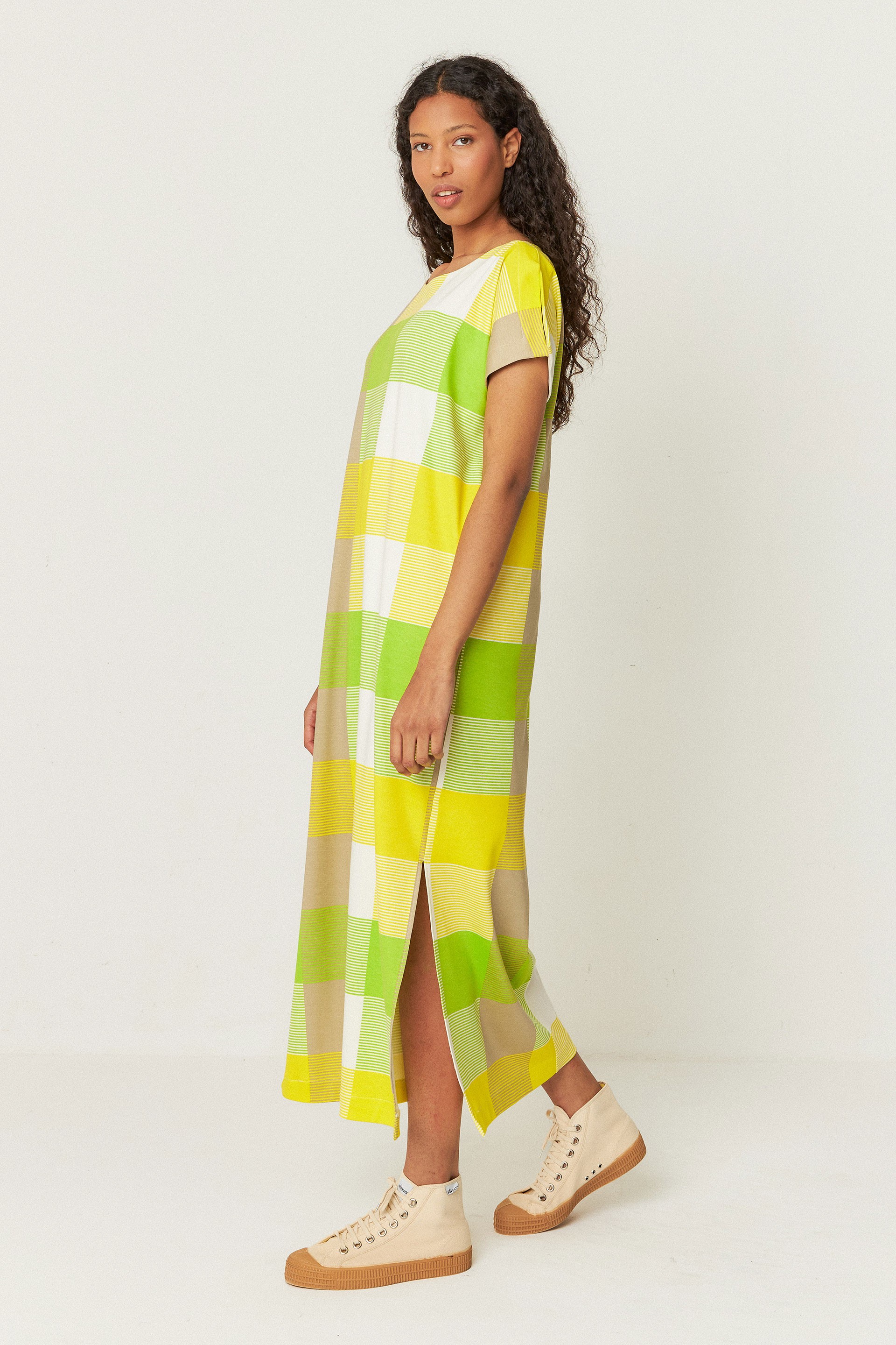 SKFK womens vegan Dress Iris Yellow/Green