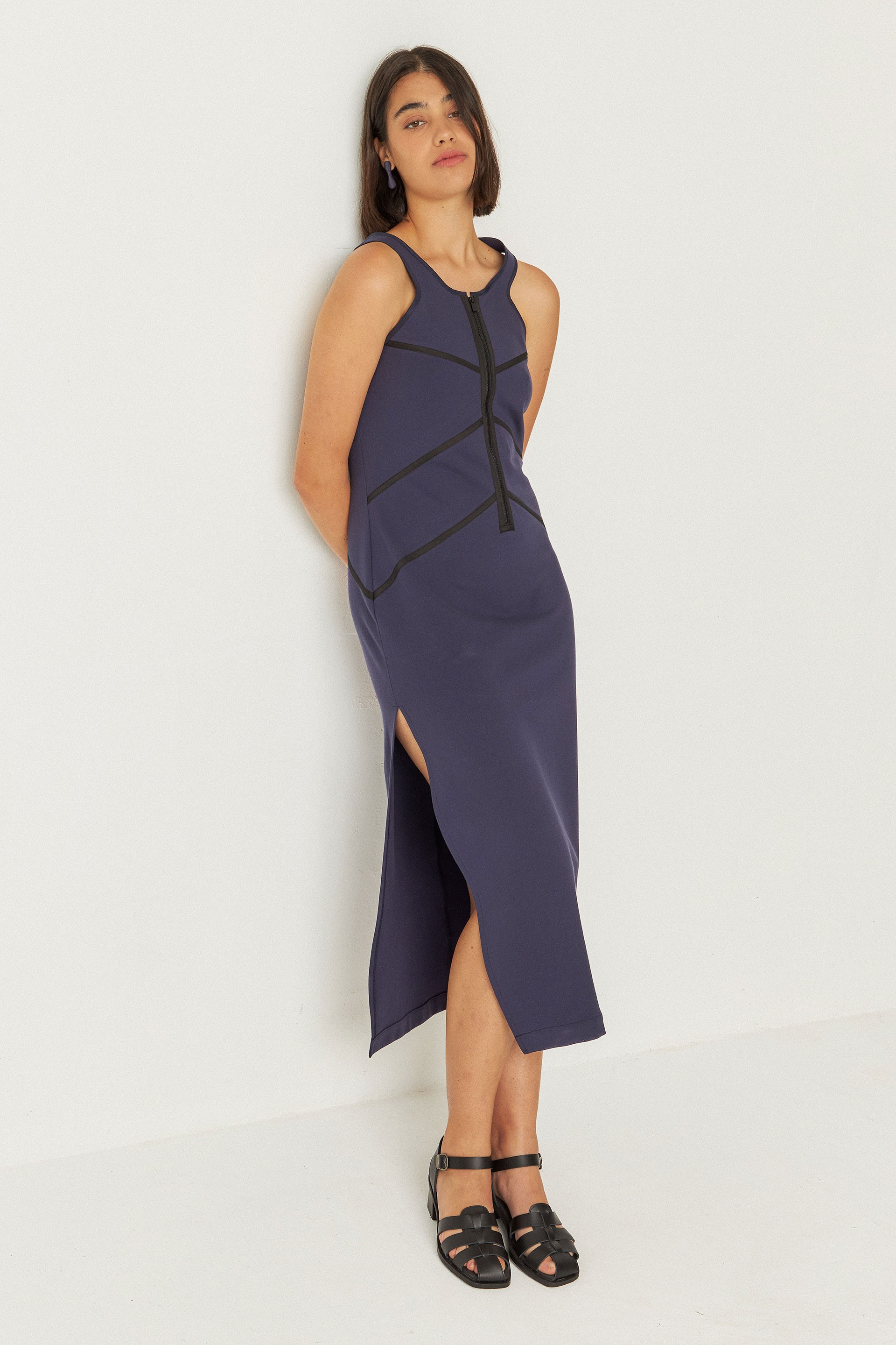 SKFK womens vegan Dress Dei Navy Blue