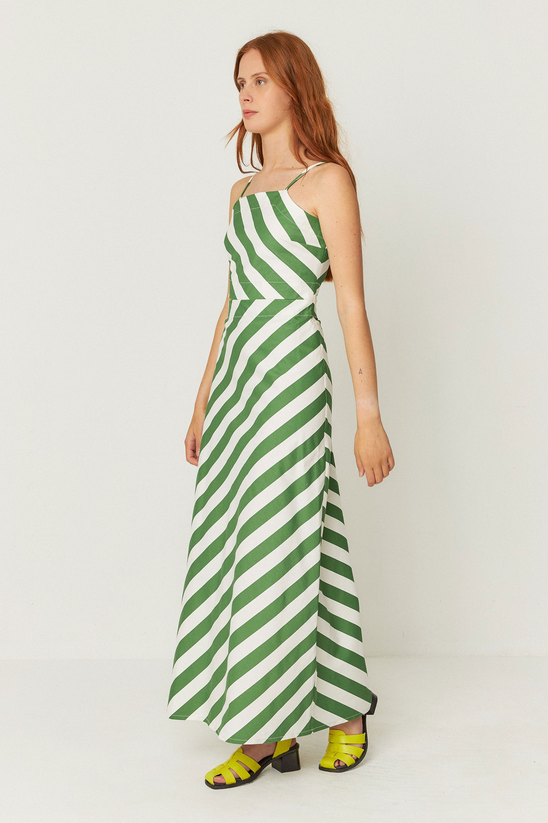 SKFK womens vegan Dress Aura Green/White
