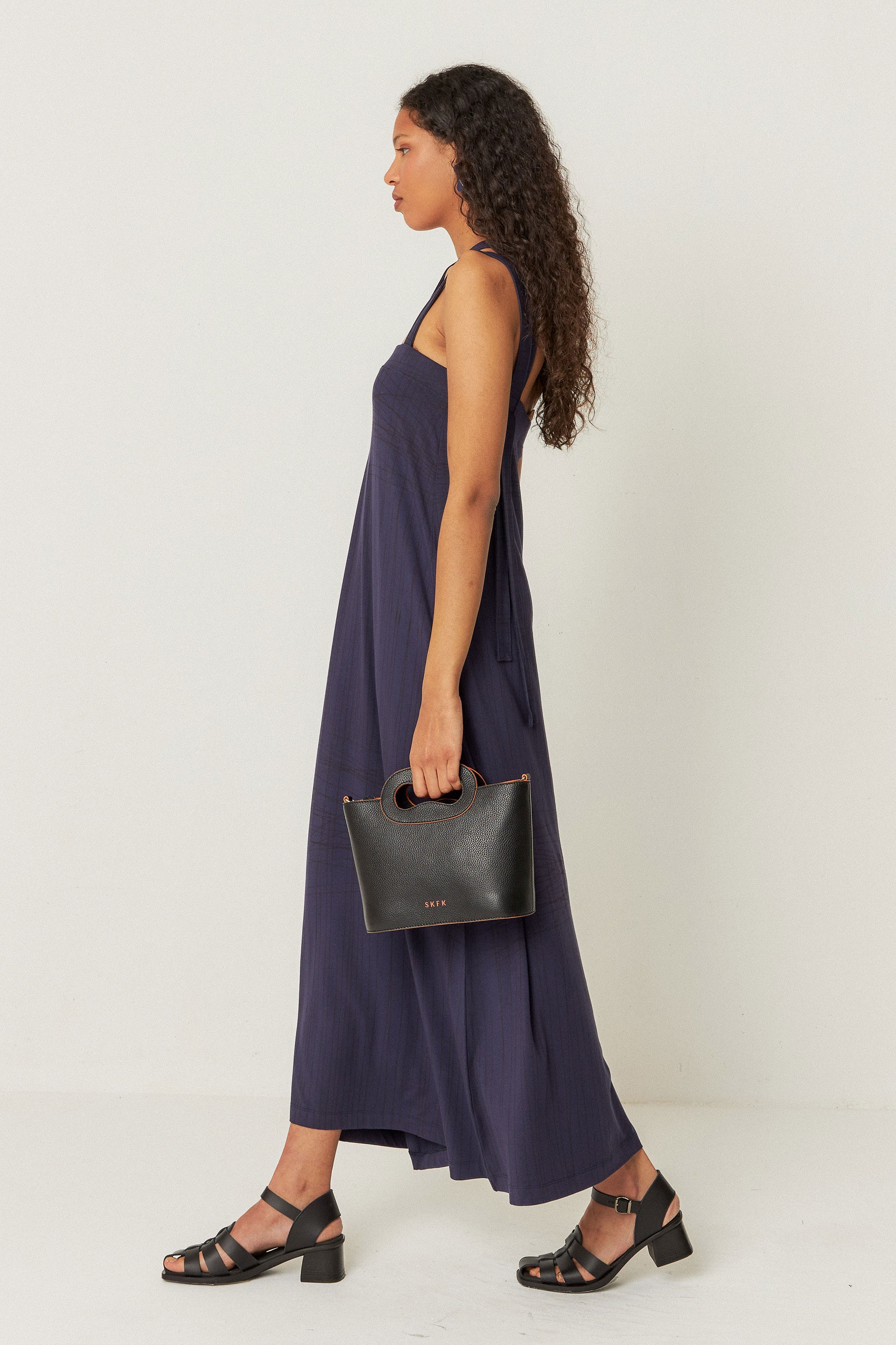 SKFK womens vegan Dress Odele Navy Blue