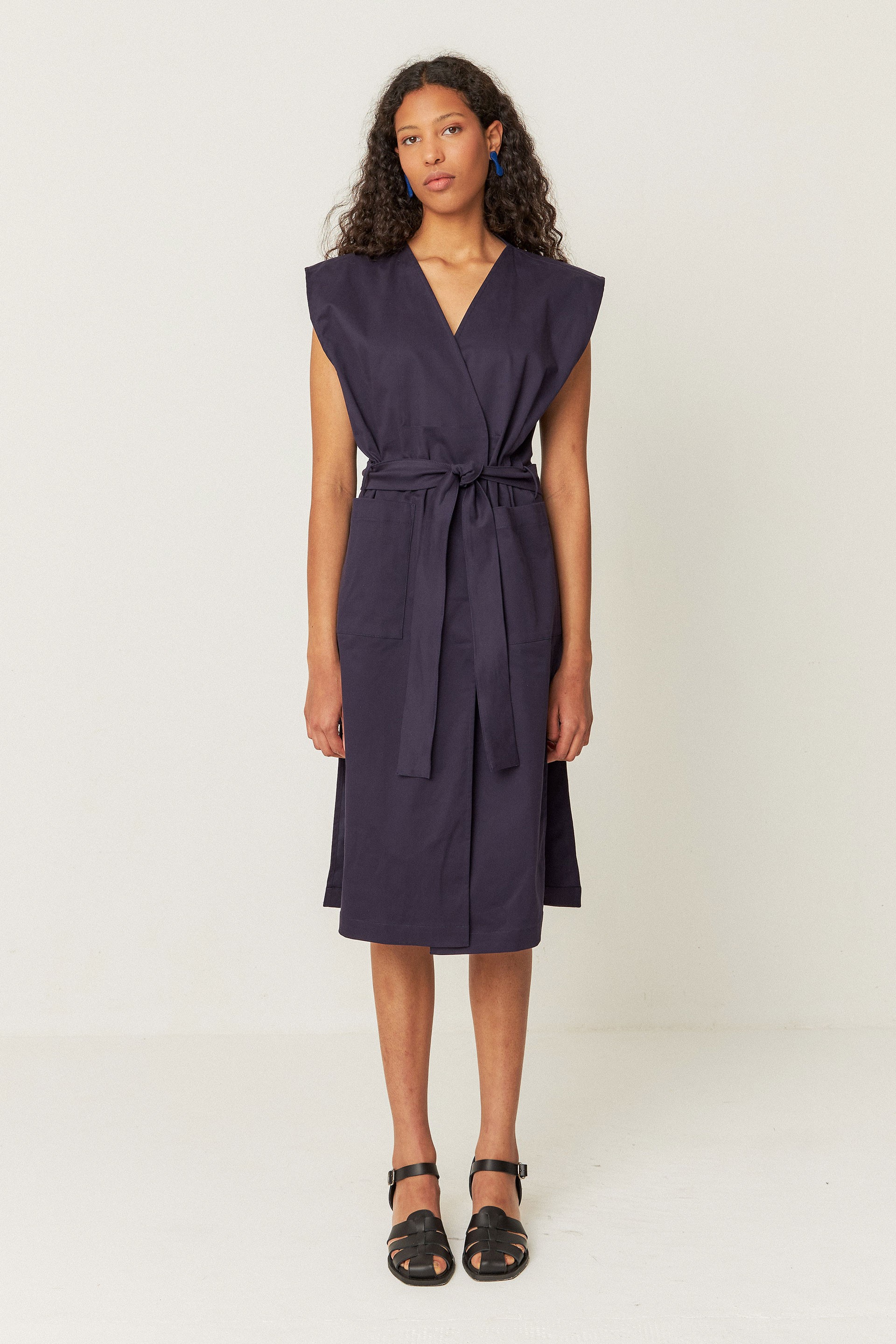 SKFK Damen vegan Kleid Lurra Marineblau