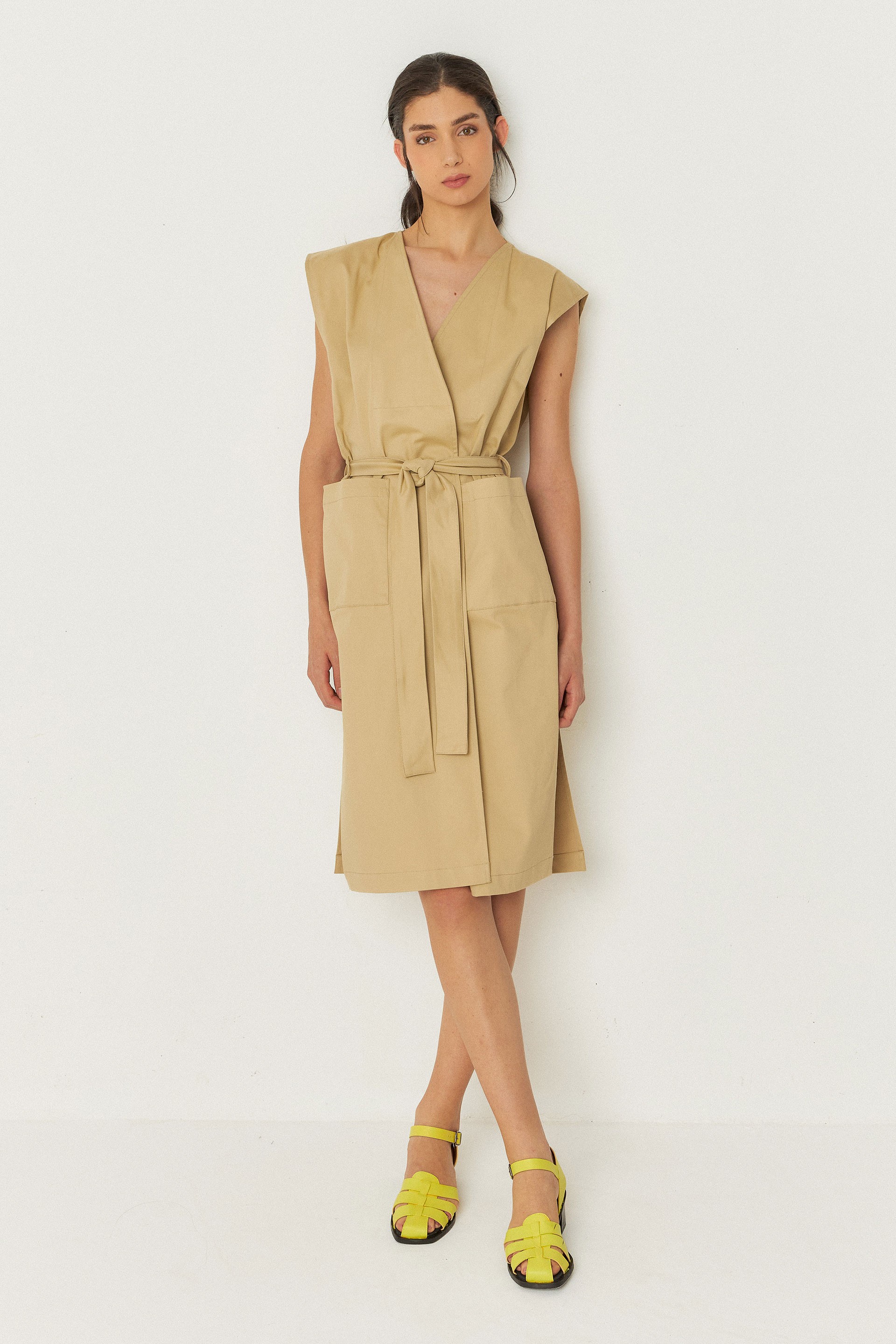 SKFK womens vegan Dress Lurra Beige