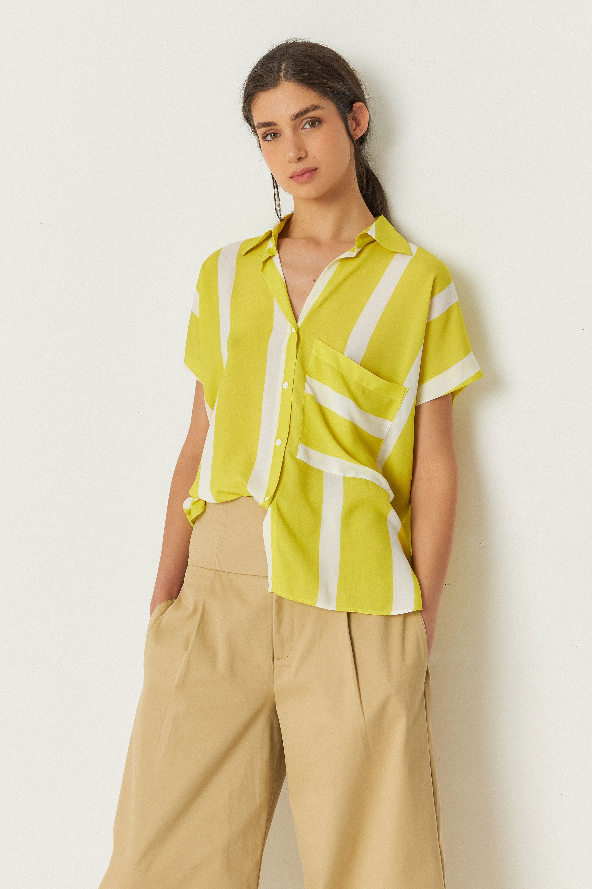 SKFK womens vegan Shirt One White/Yellow