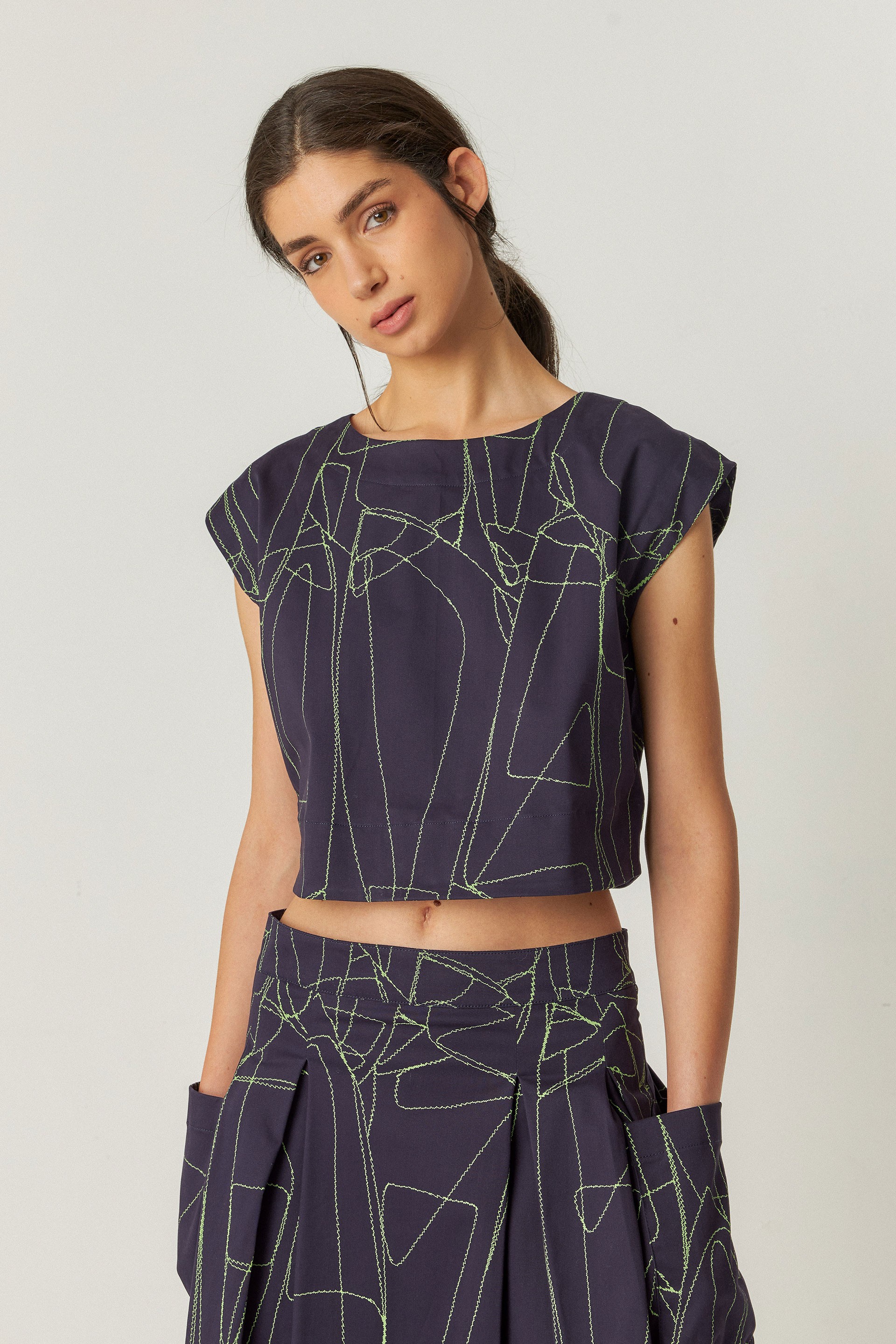 112314 - Damen vegan Bluse Jana Marineblau