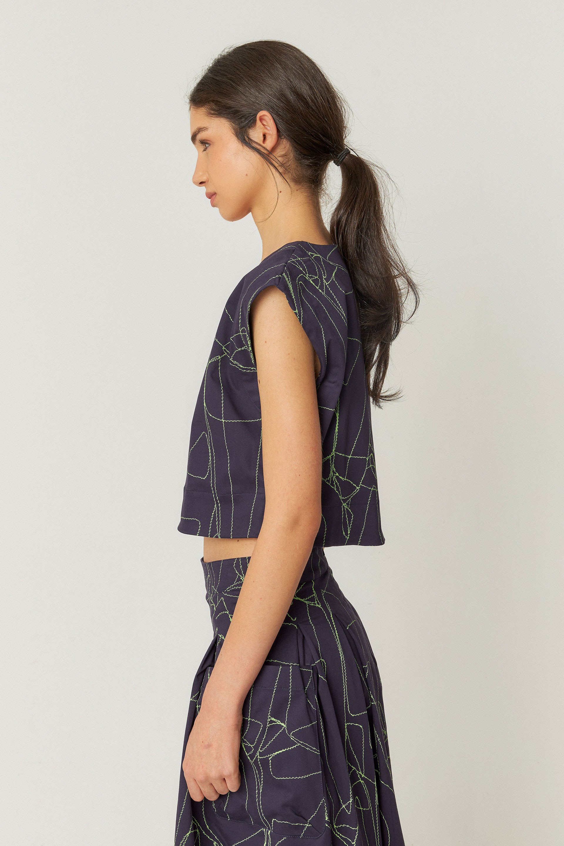 112314 - Damen vegan Bluse Jana Marineblau