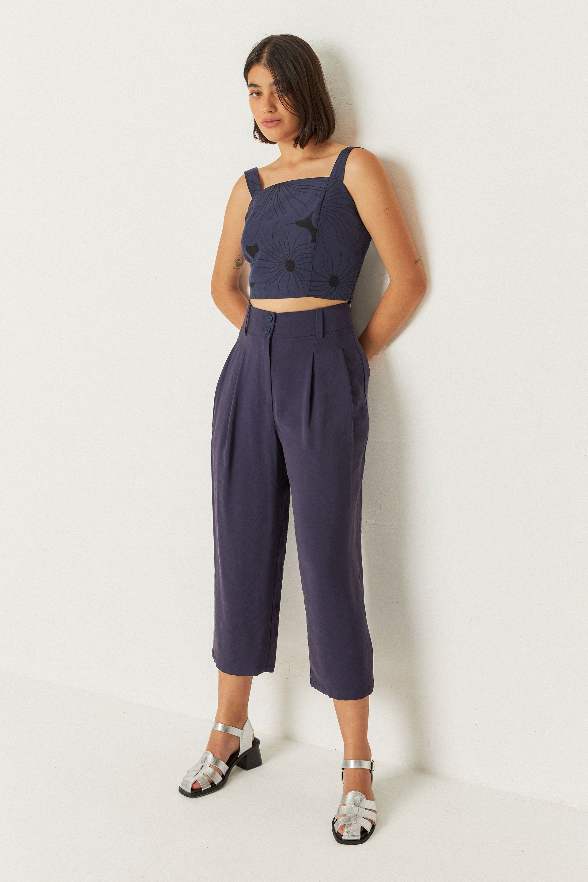 SKFK womens vegan Tank Top Egia Navy Blue