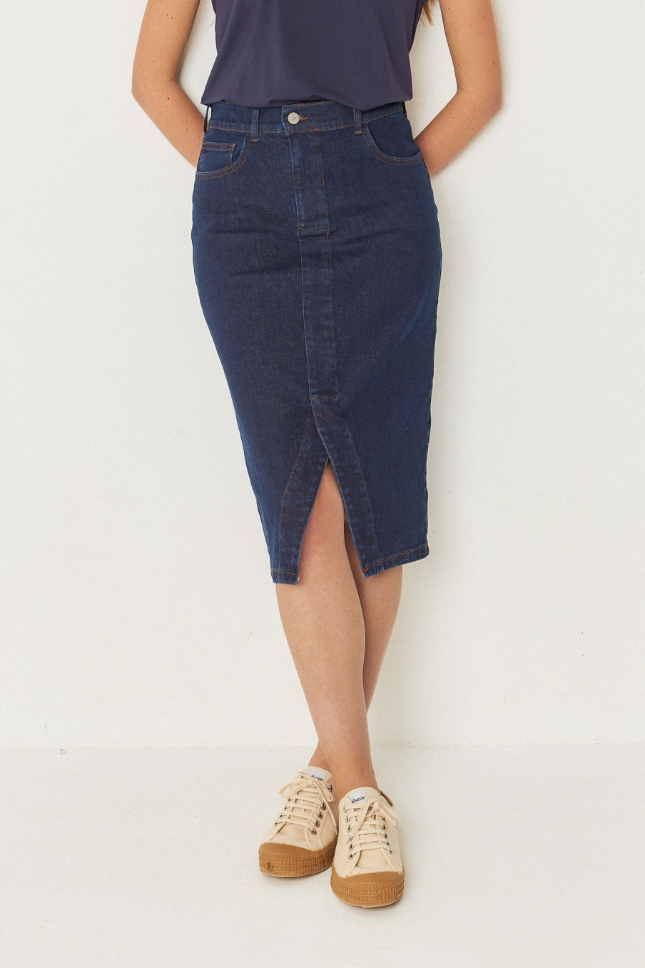 SKFK Damen vegan Rock Aintzane Blau