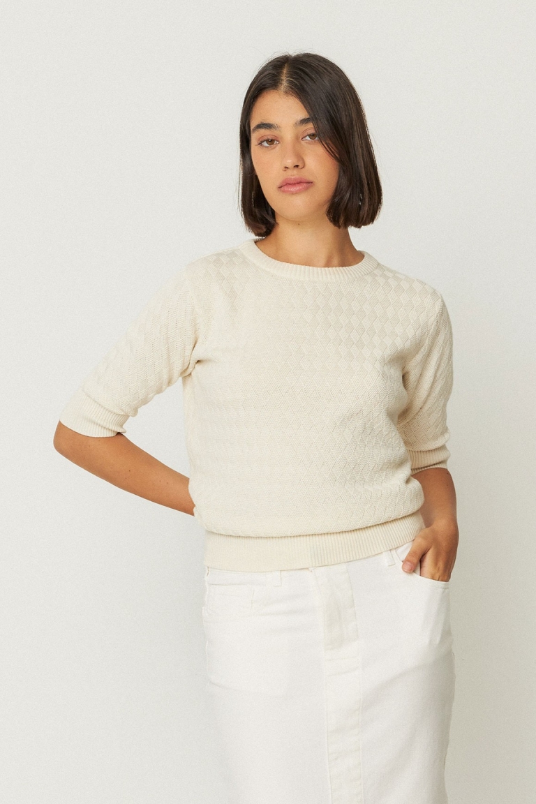SKFK Damen vegan Pullover Muike Beige