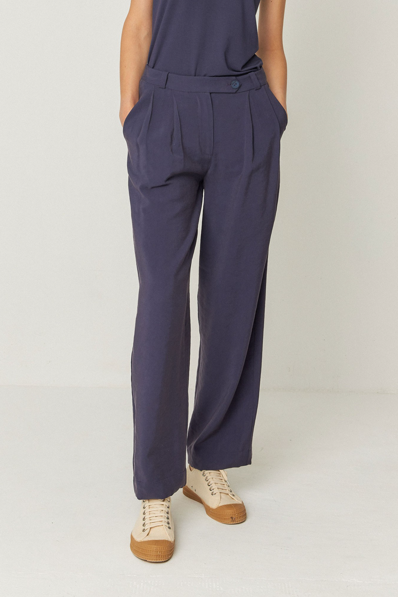 SKFK Damen vegan Hose Haide Blau