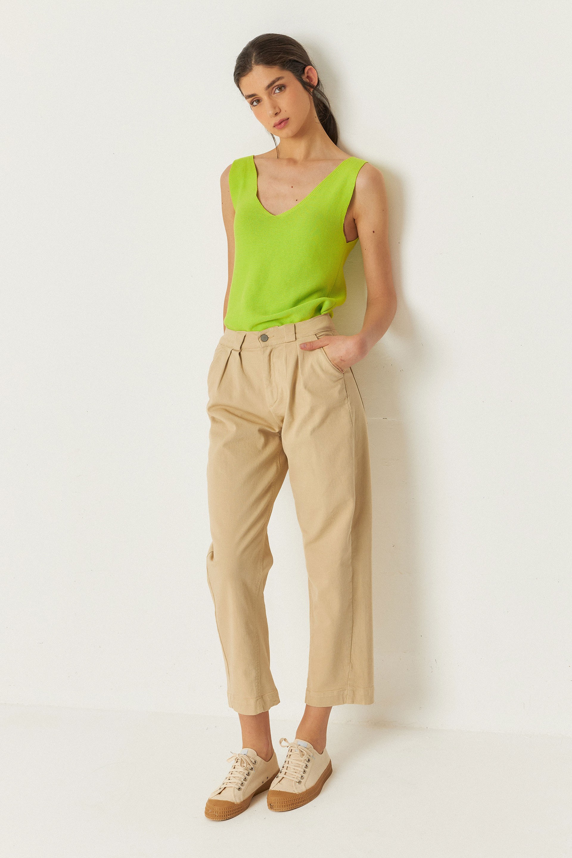 SKFK womens vegan Pants Amata Beige