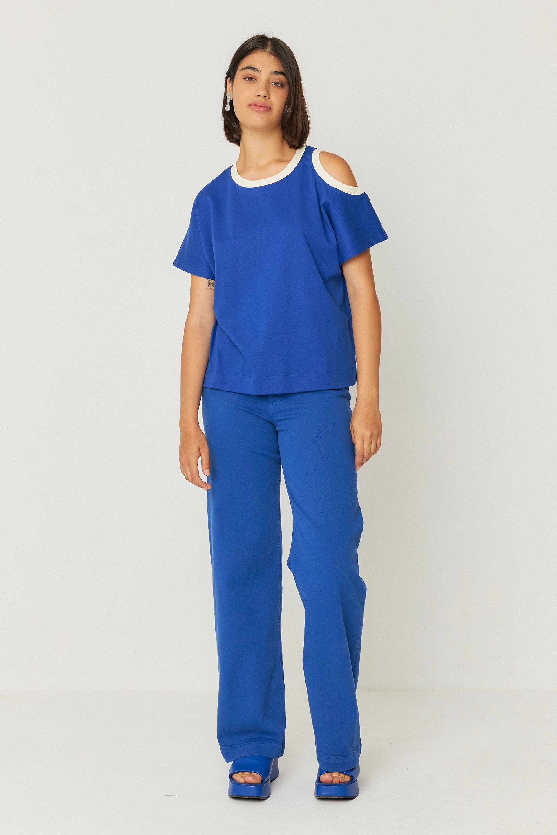 112444 - Damen vegan T-Shirt Lia Blue 112444 - Damen vegan T-Shirt Lia Blue