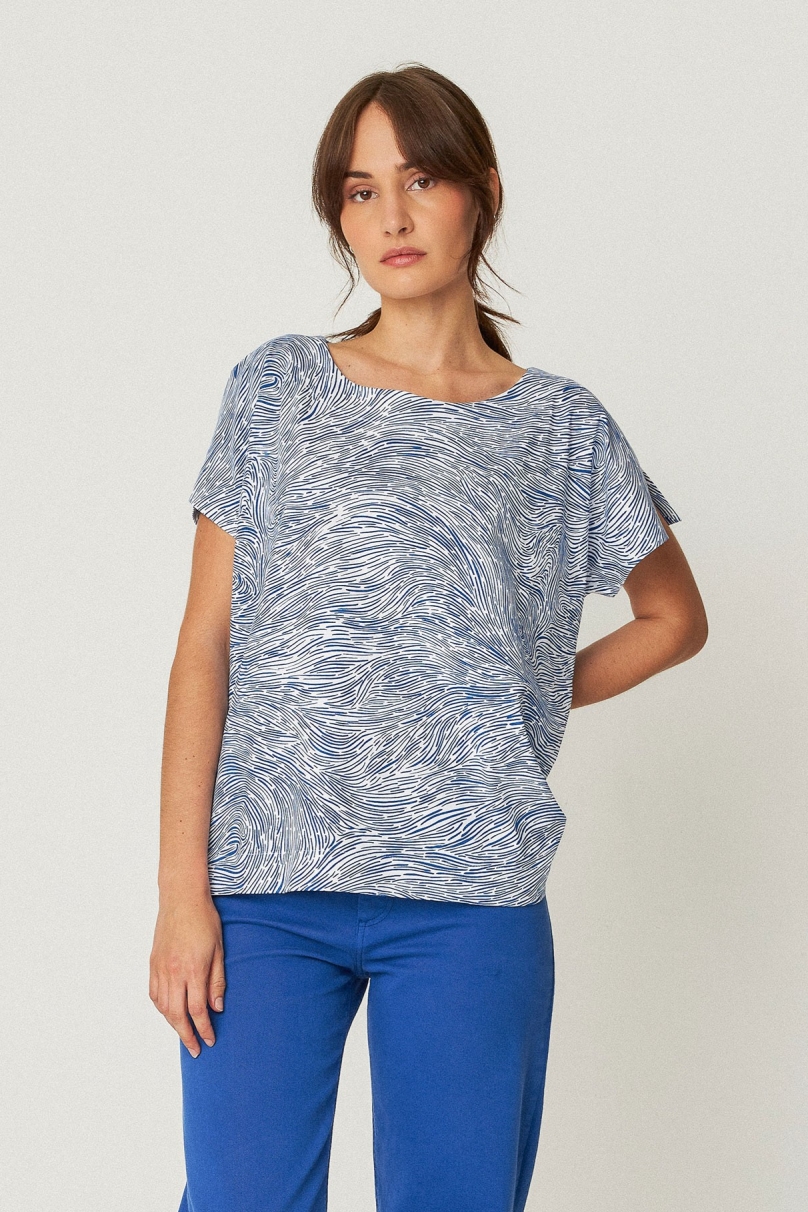 112475 - Damen vegan T-Shirt Iride Blau