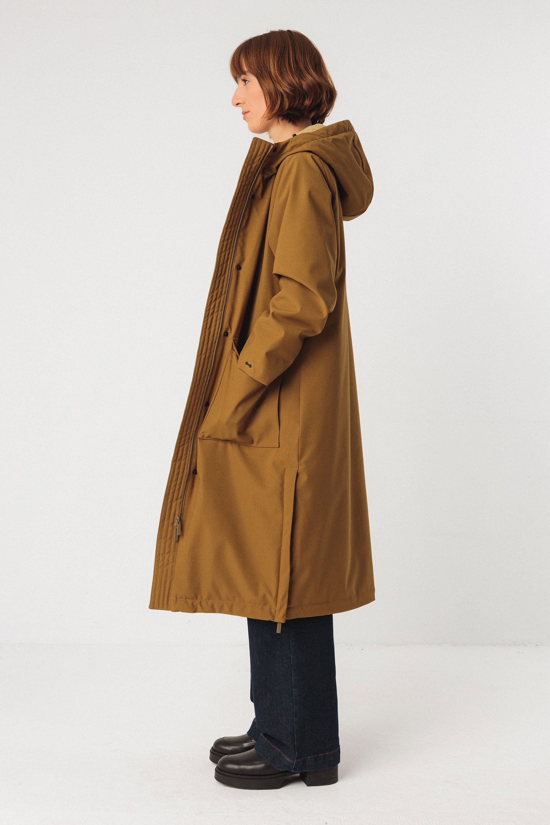 SKFK womens vegan Coat Adana Brown