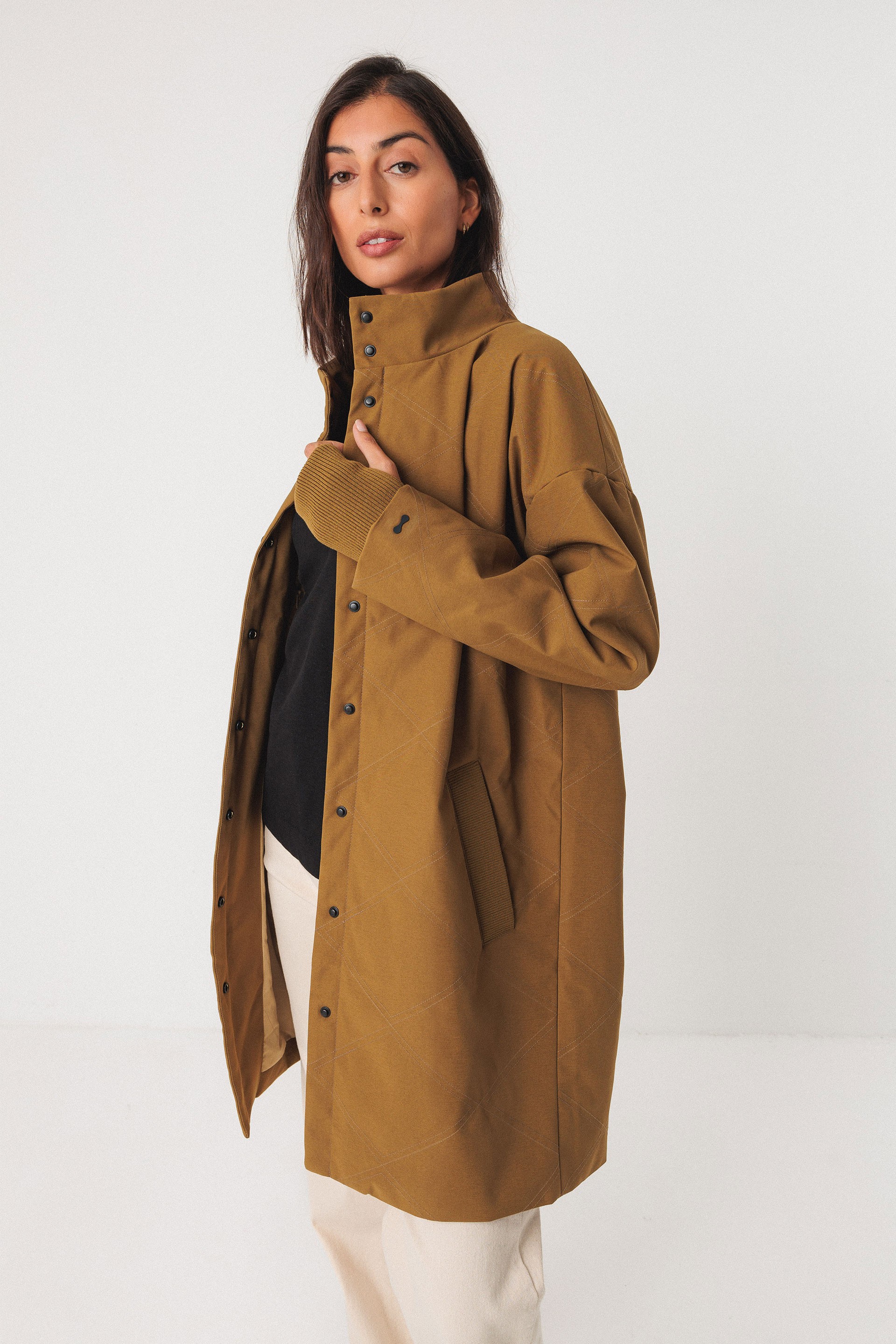 SKFK womens vegan Coat Brigita Brown