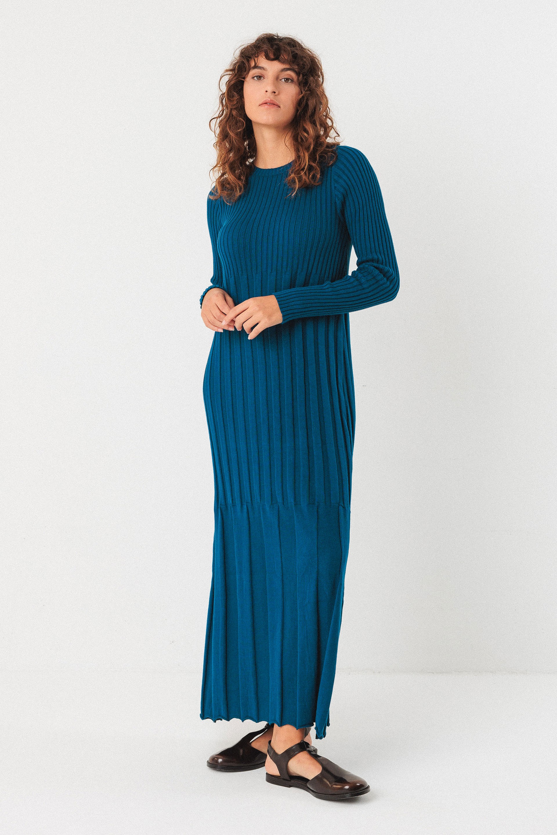 Image of SKFK dames vegan Gebreide Jurk Bedia Blue