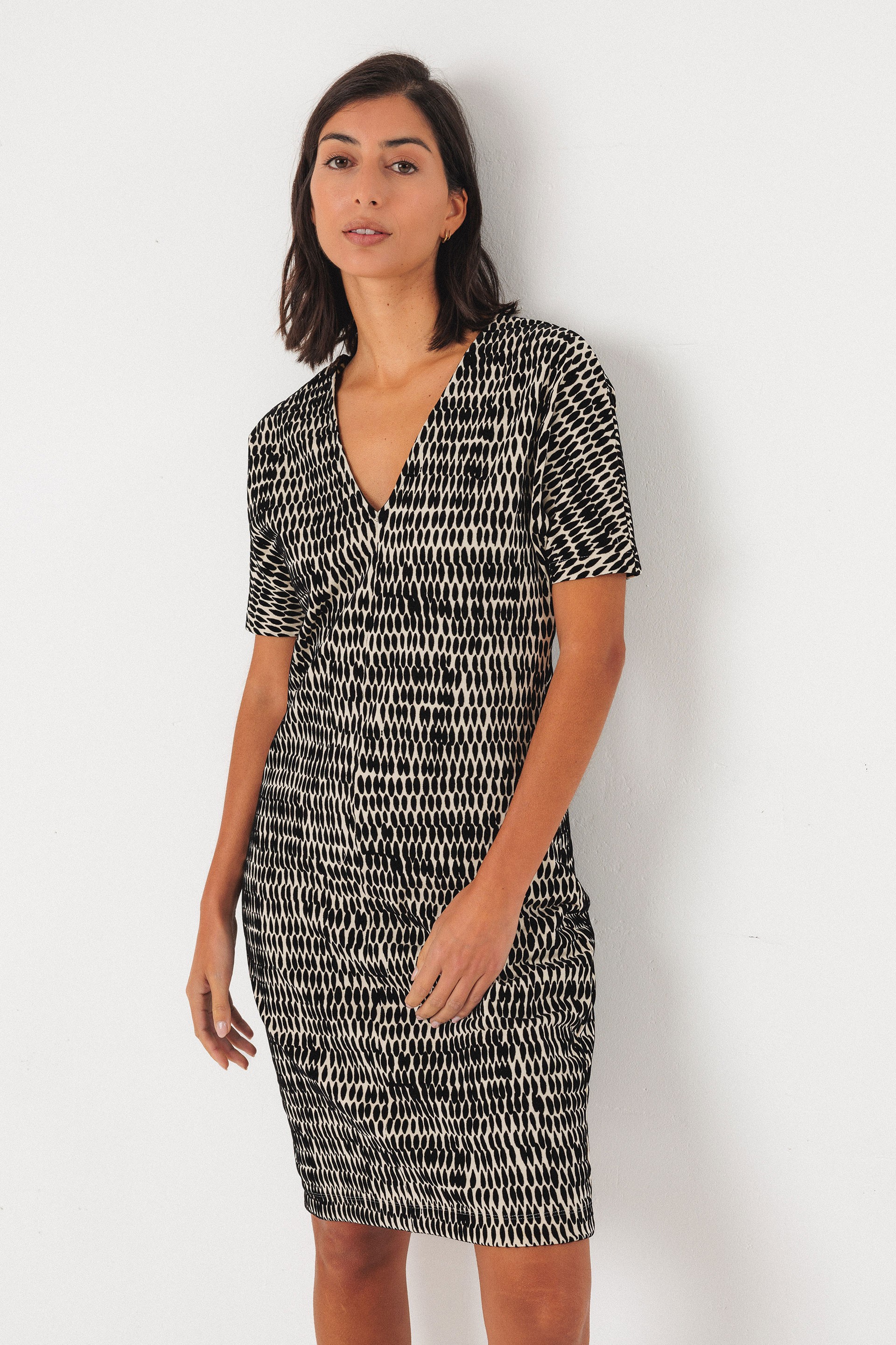 Image of SKFK dames vegan Jurk Edit Zwart/Wit