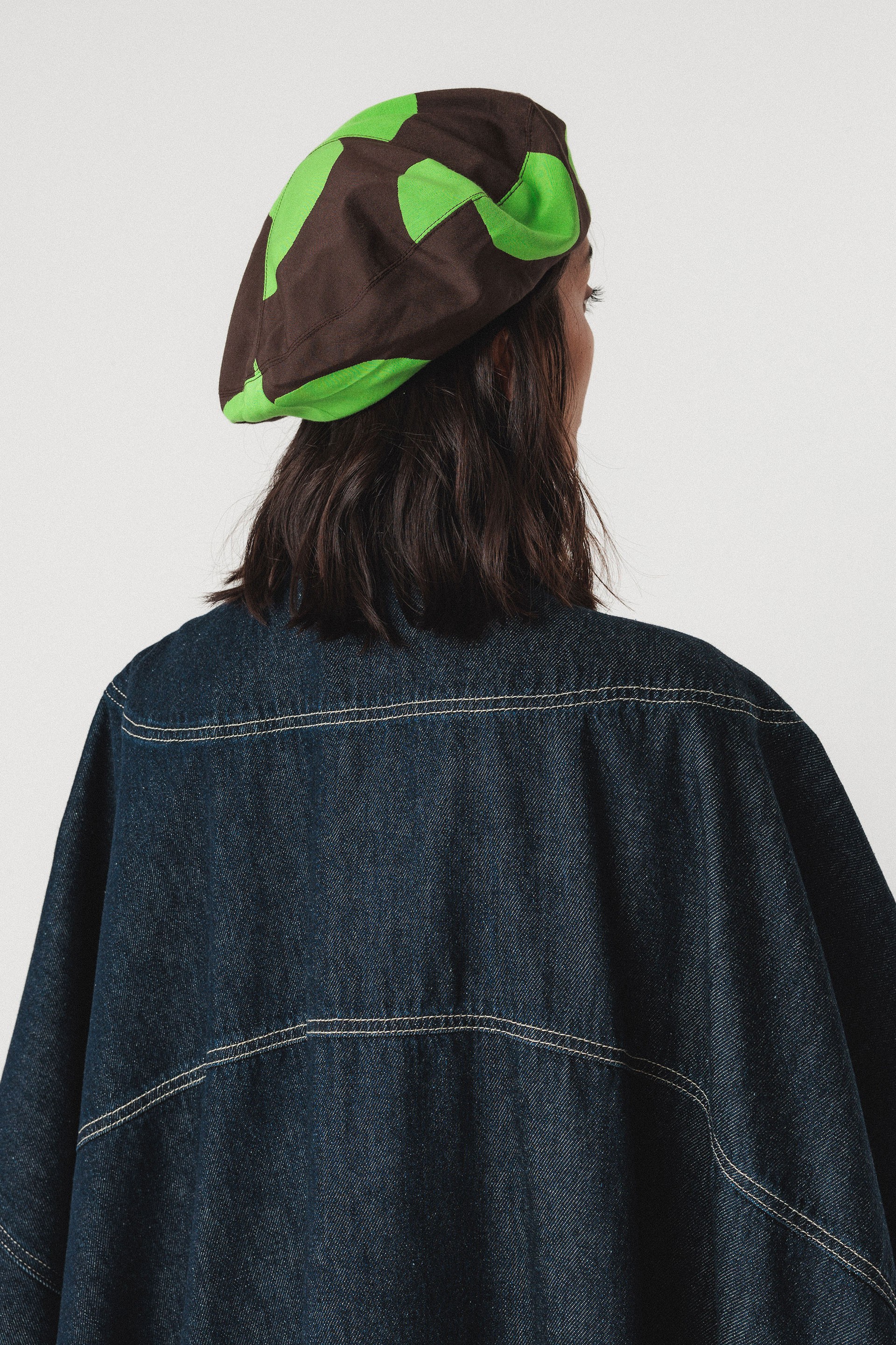 SKFK womens vegan Beret Txapel Brown/Green