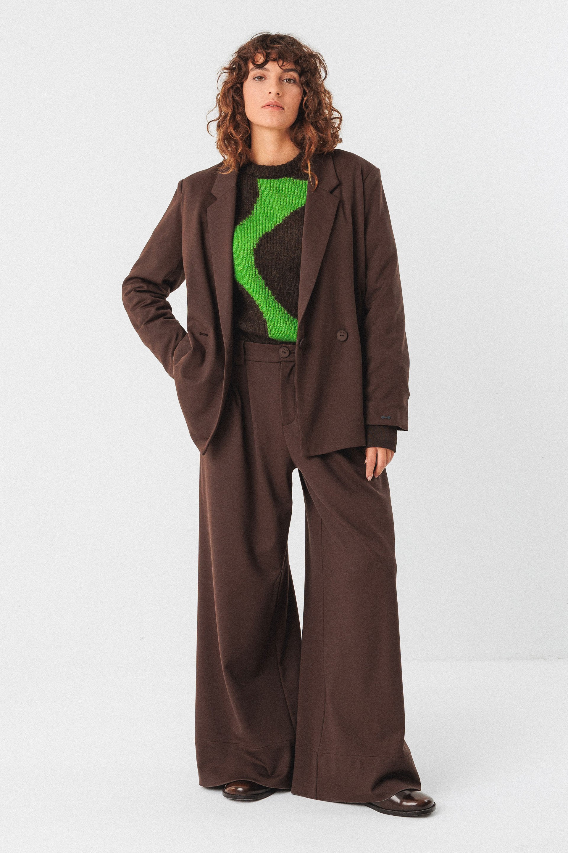 SKFK womens vegan Blazer Iratz Brown