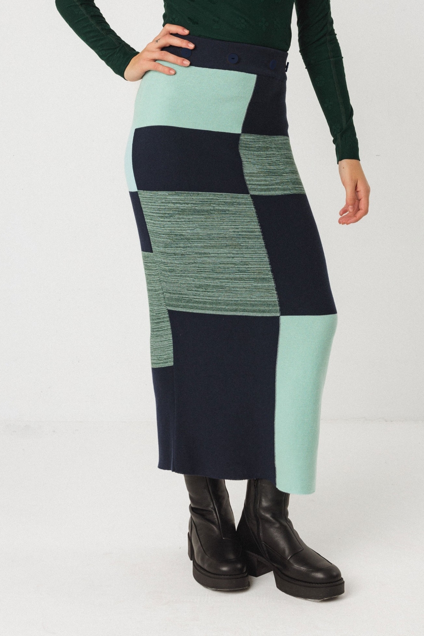 Image of SKFK dames vegan Tweedelige Rok Ibana Blauw