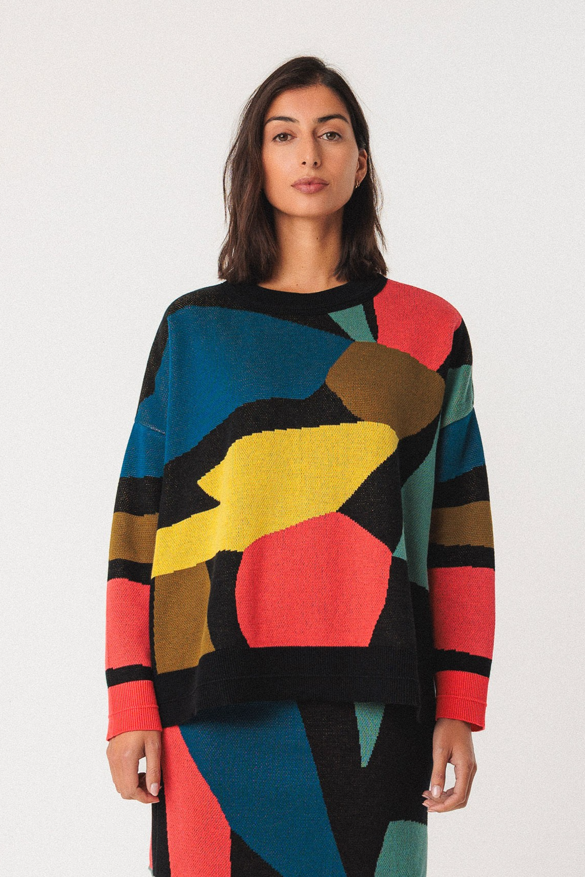 SKFK Damen vegan Strickpullover Lexa Mehrfarbig